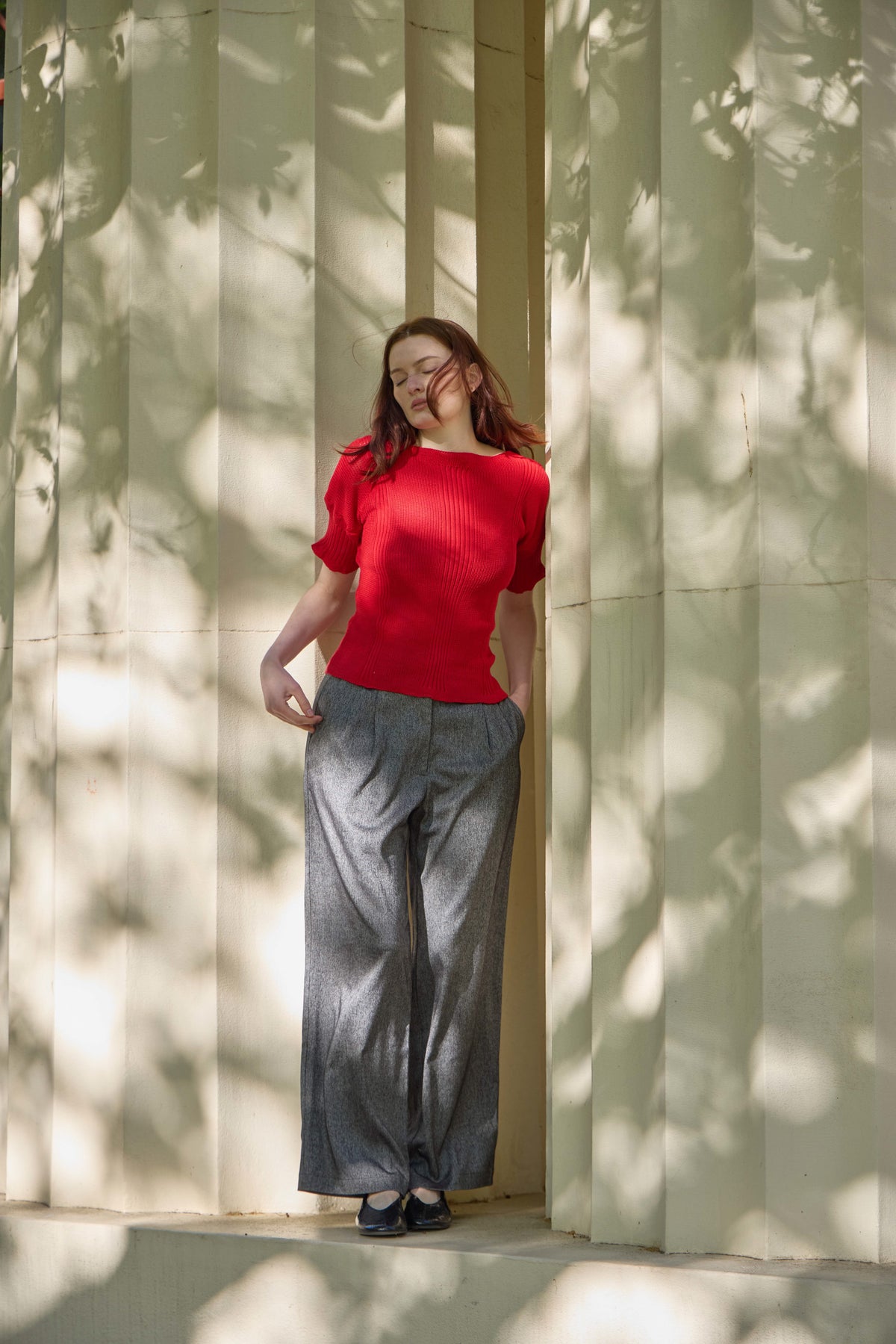 Clay knit top in Rose