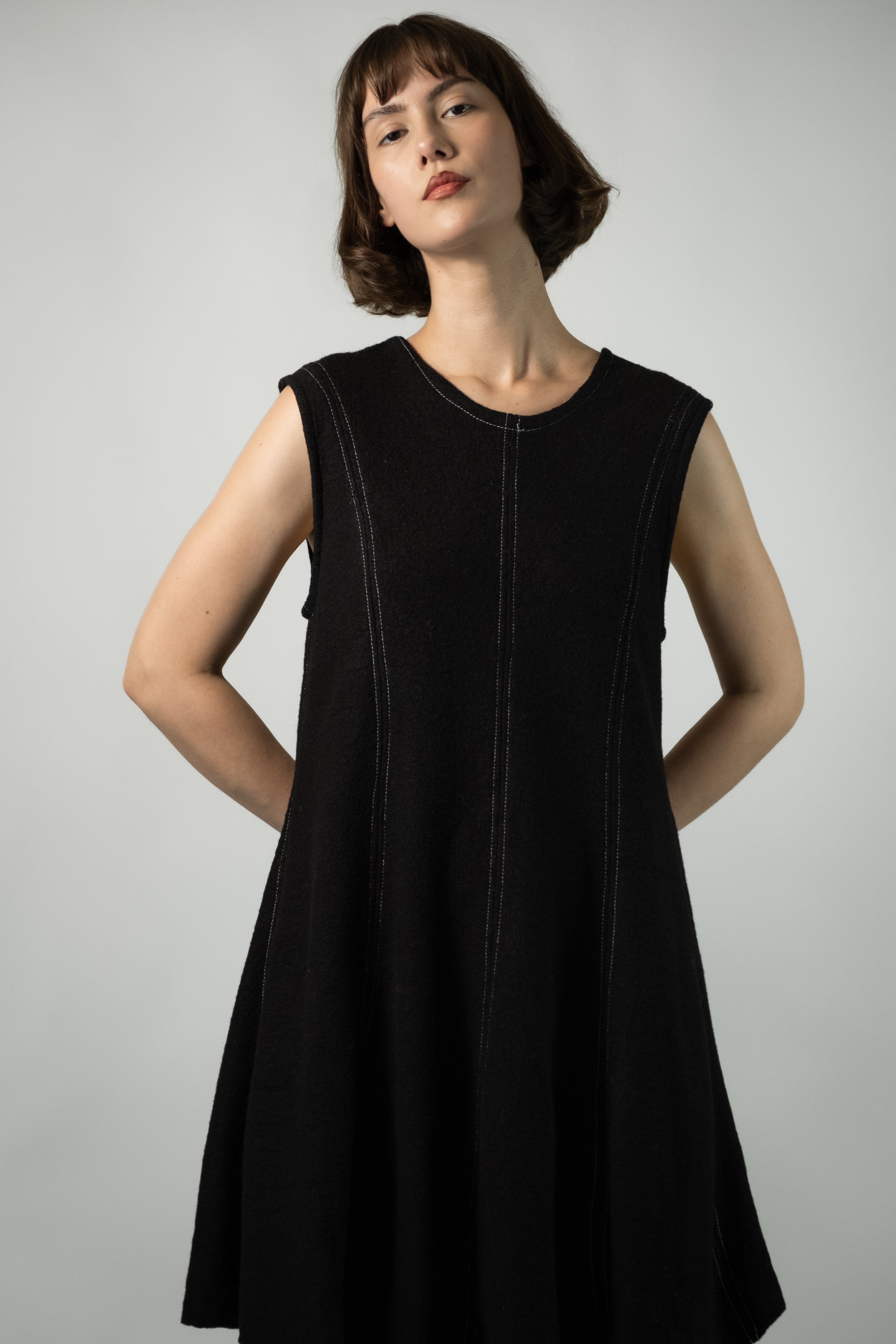 Joni Dress in boiled wool