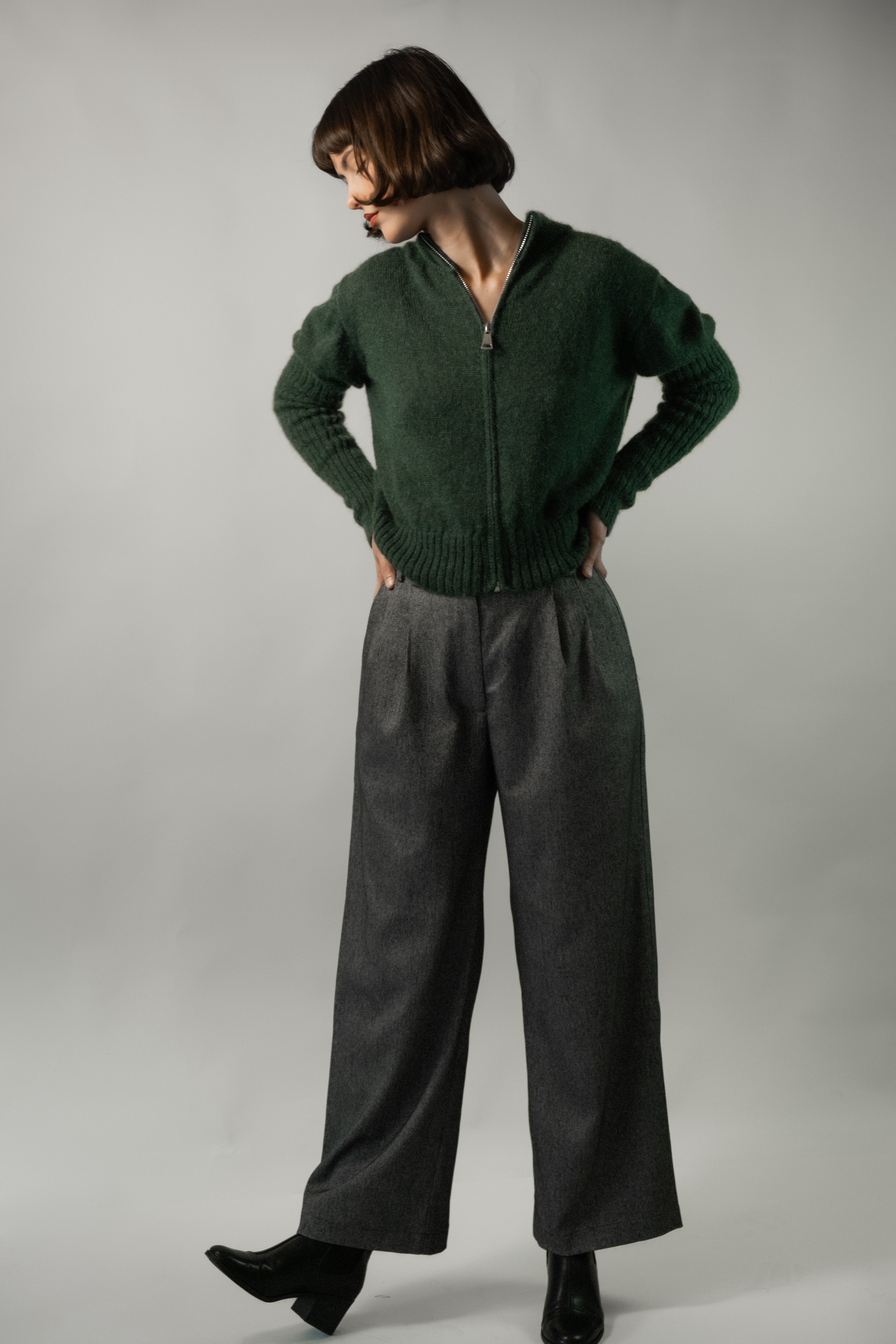 Mila cardigan in Forest Green