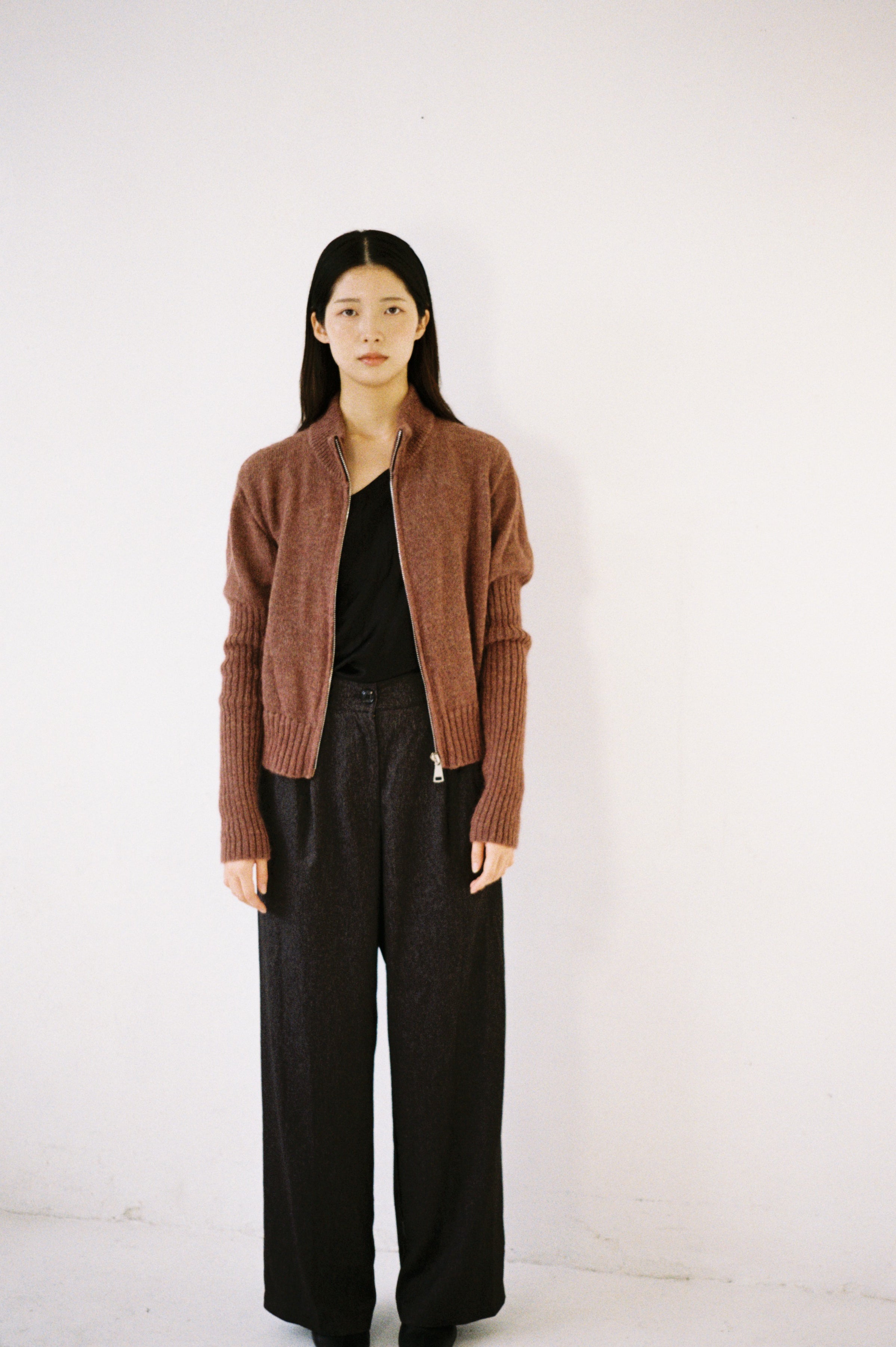 Mila cardigan in cherry brown