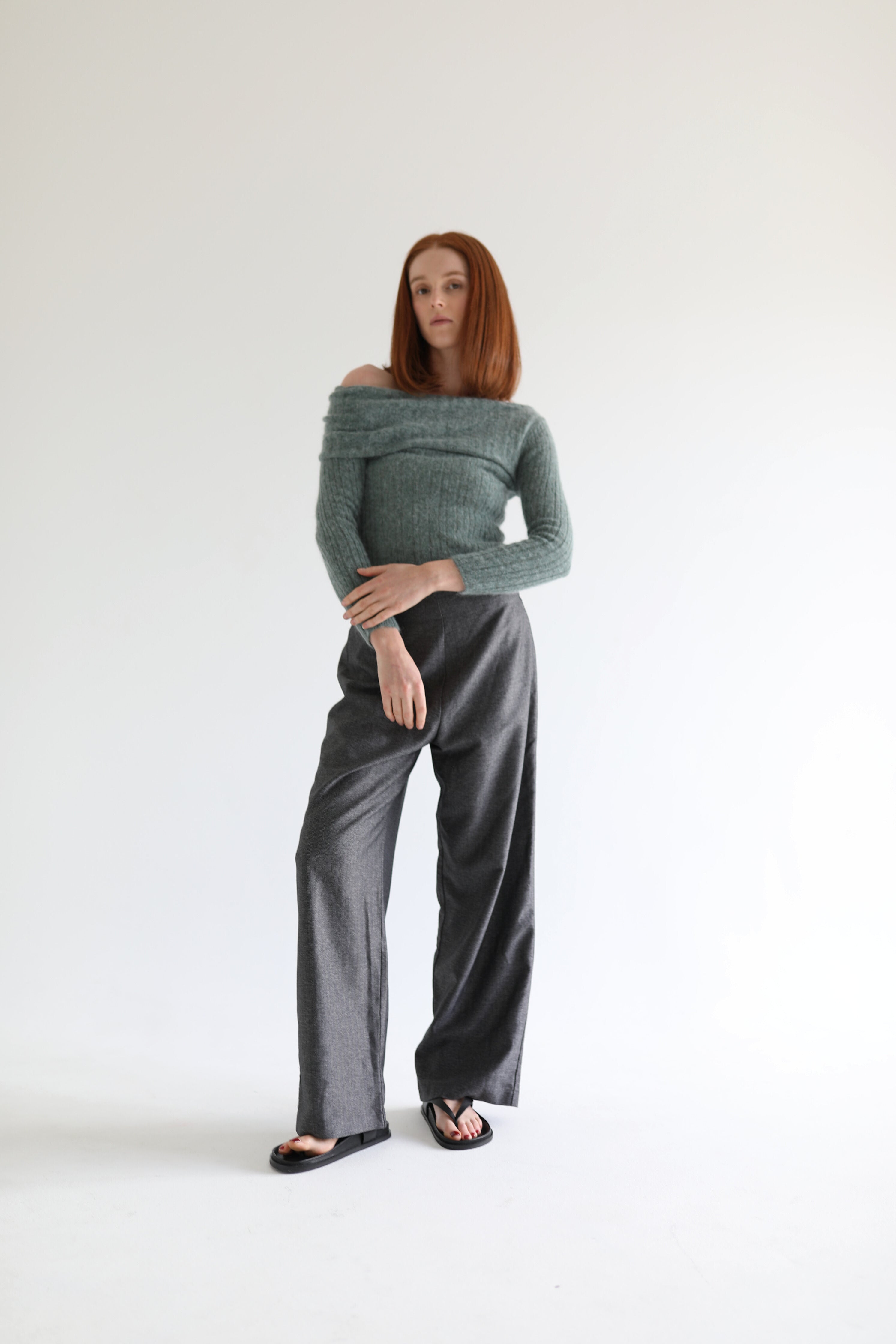 Air Knit Top in forest green