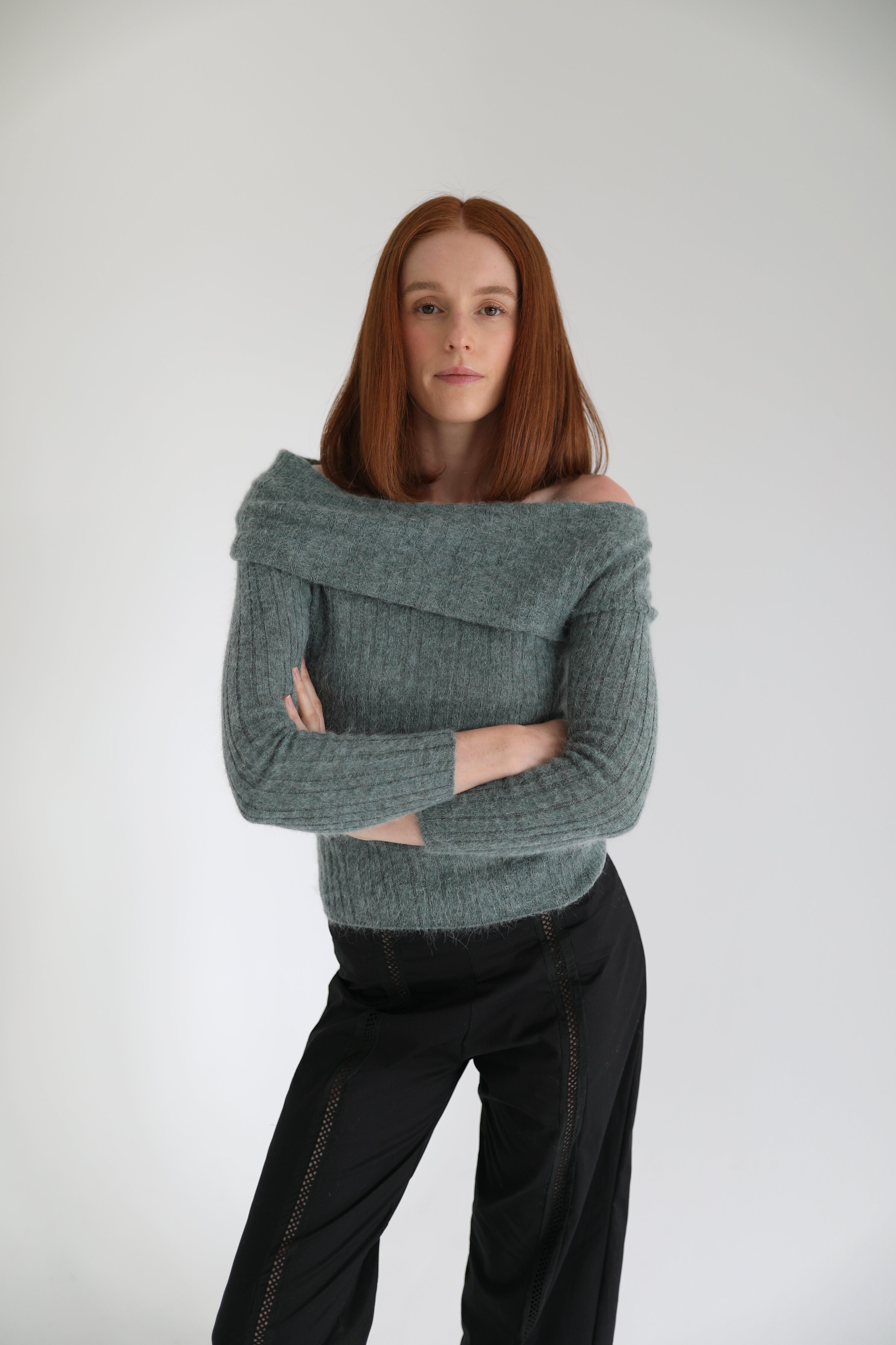 Air Knit Top in forest green