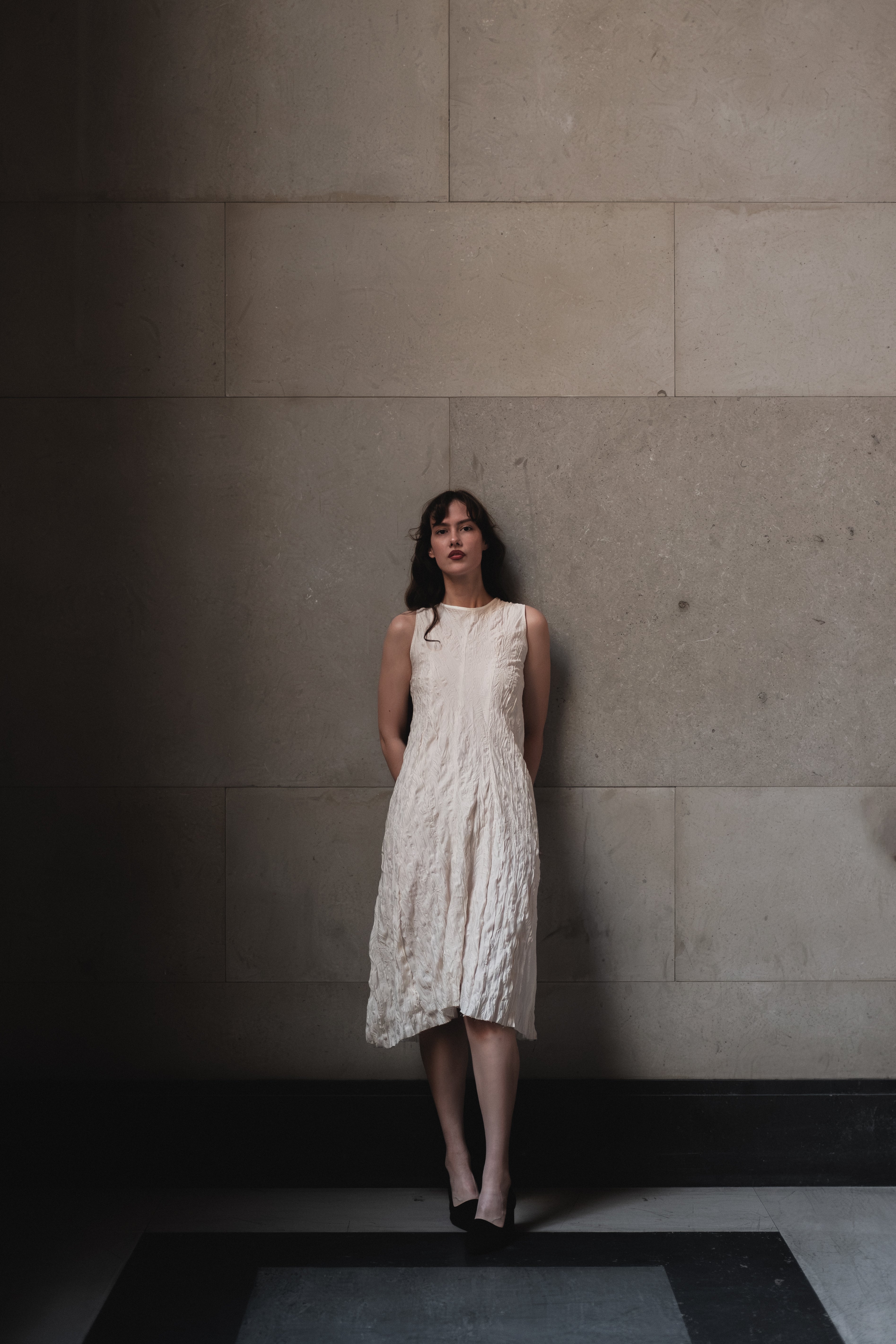 Joni textured ivory dress