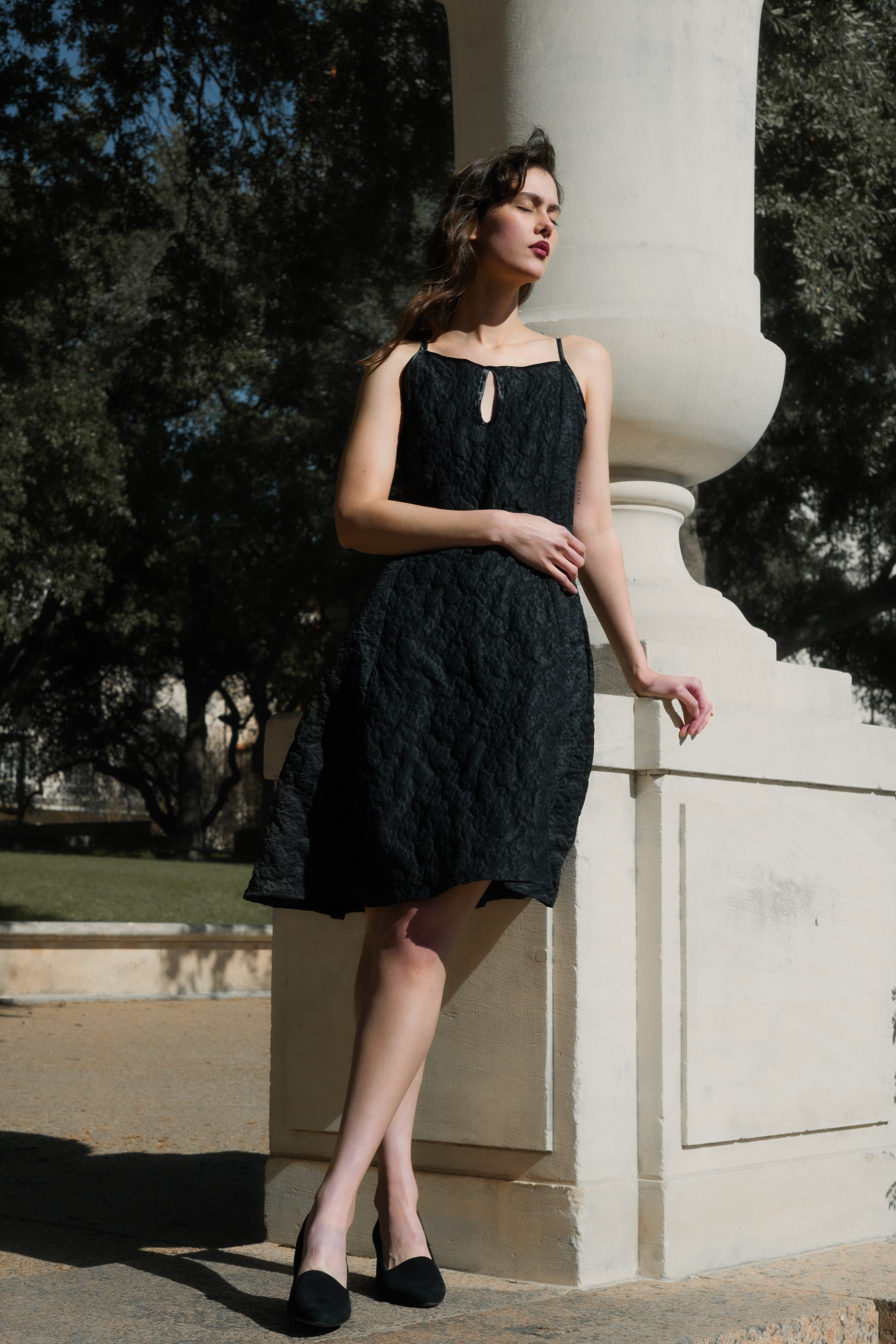 Bloom dress in textured jaquard
