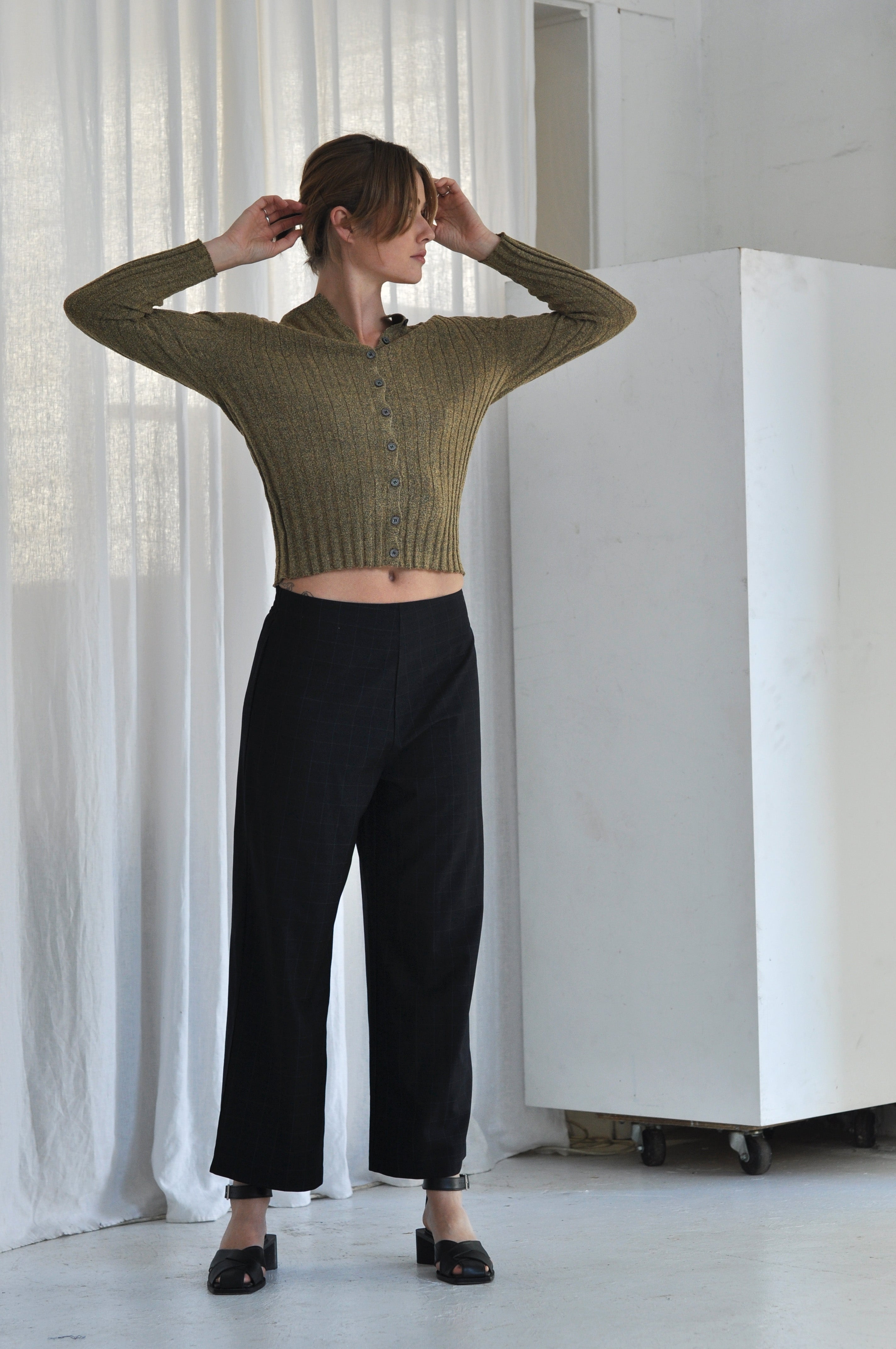 Ivy boucle Cardigan in gold
