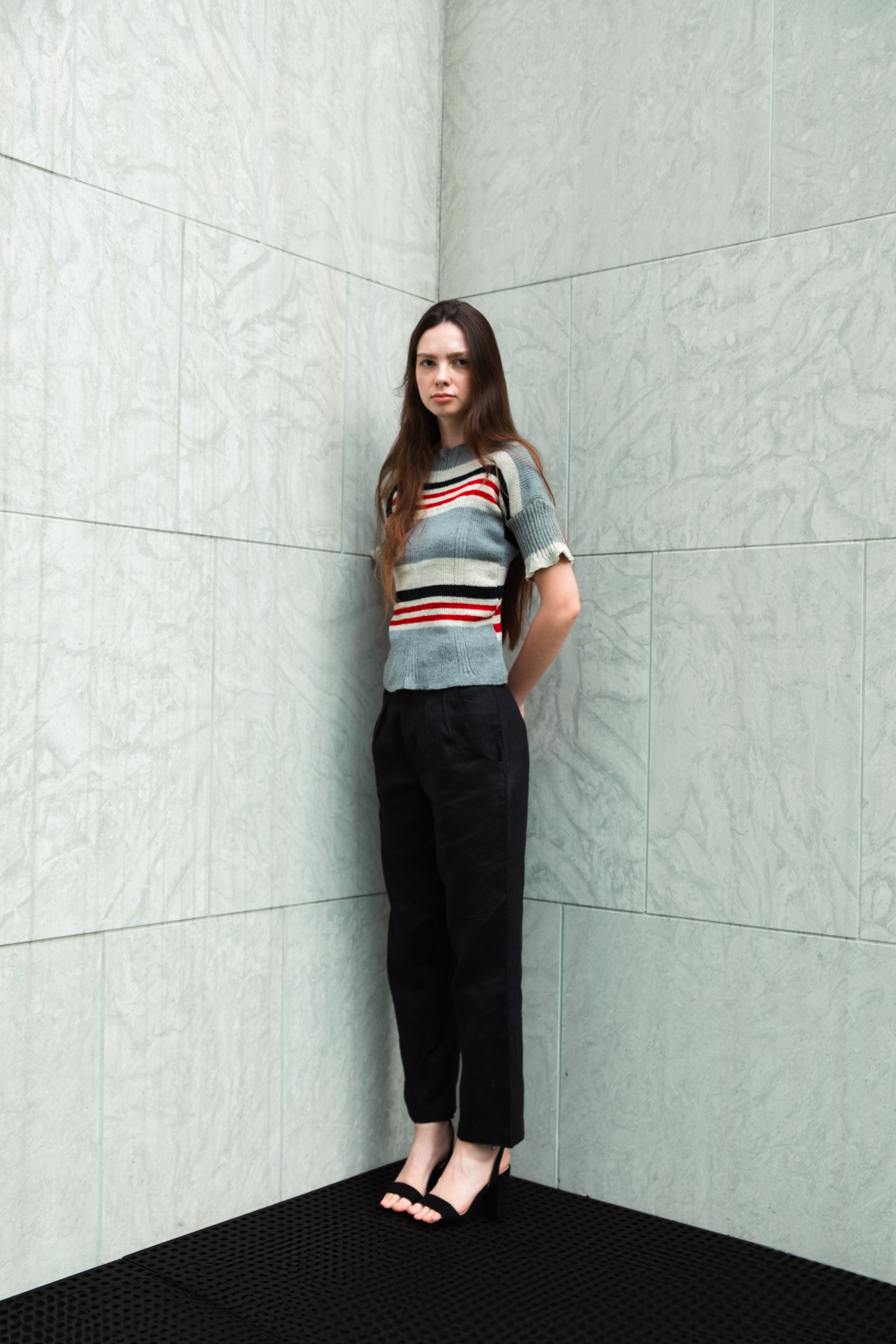 Striped Clay knit top
