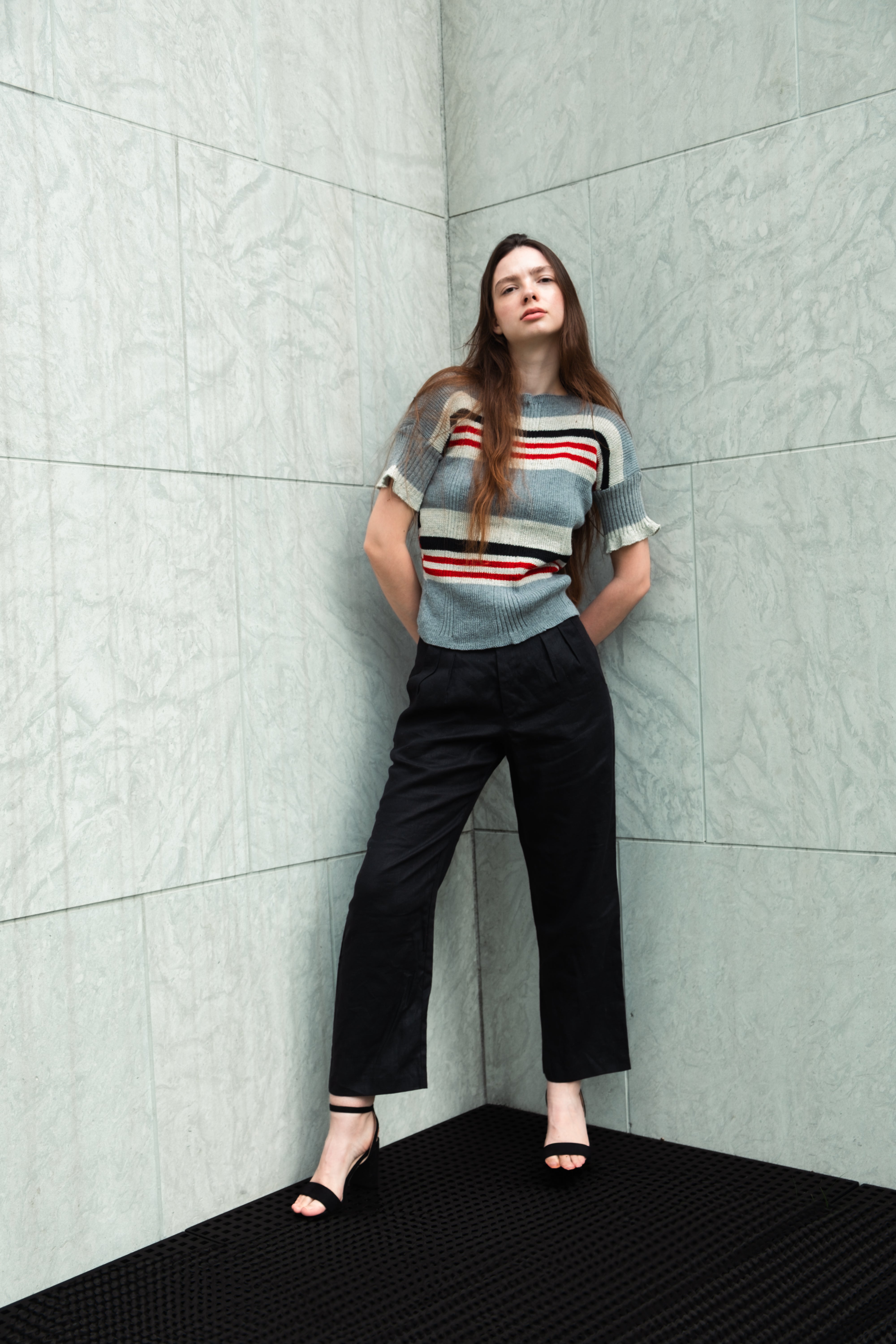 Striped Clay knit top