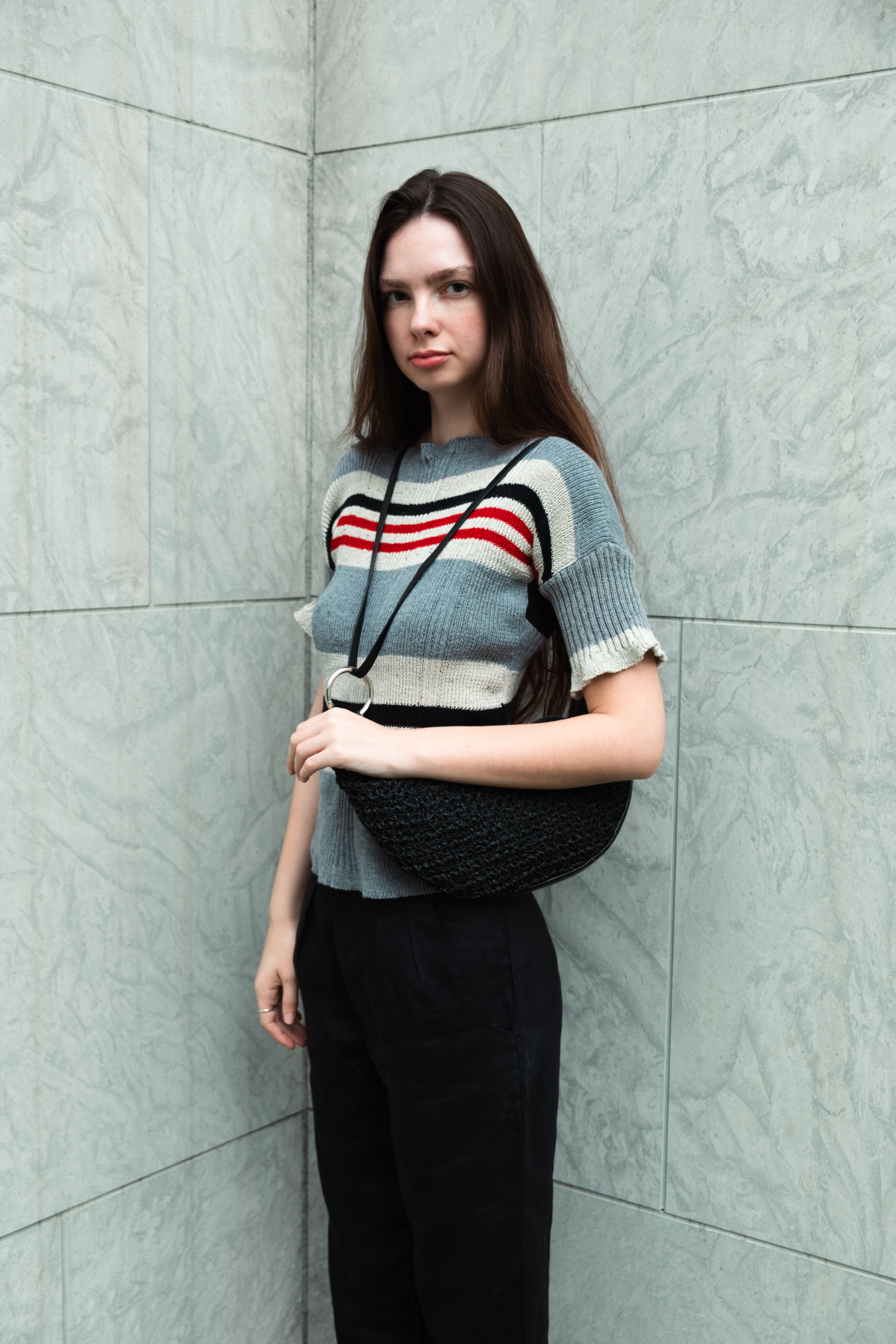 Striped Clay knit top