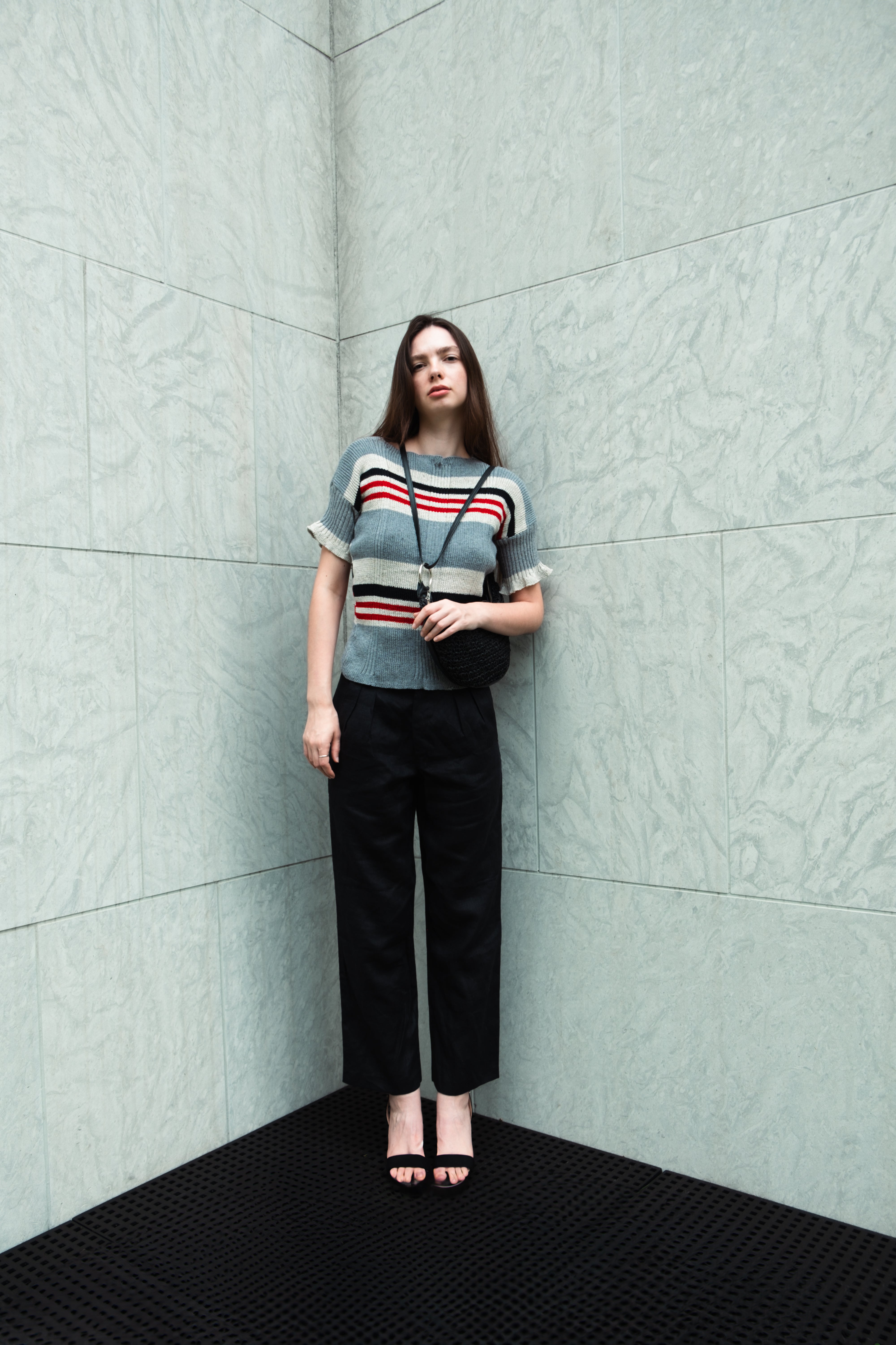 Striped Clay knit top