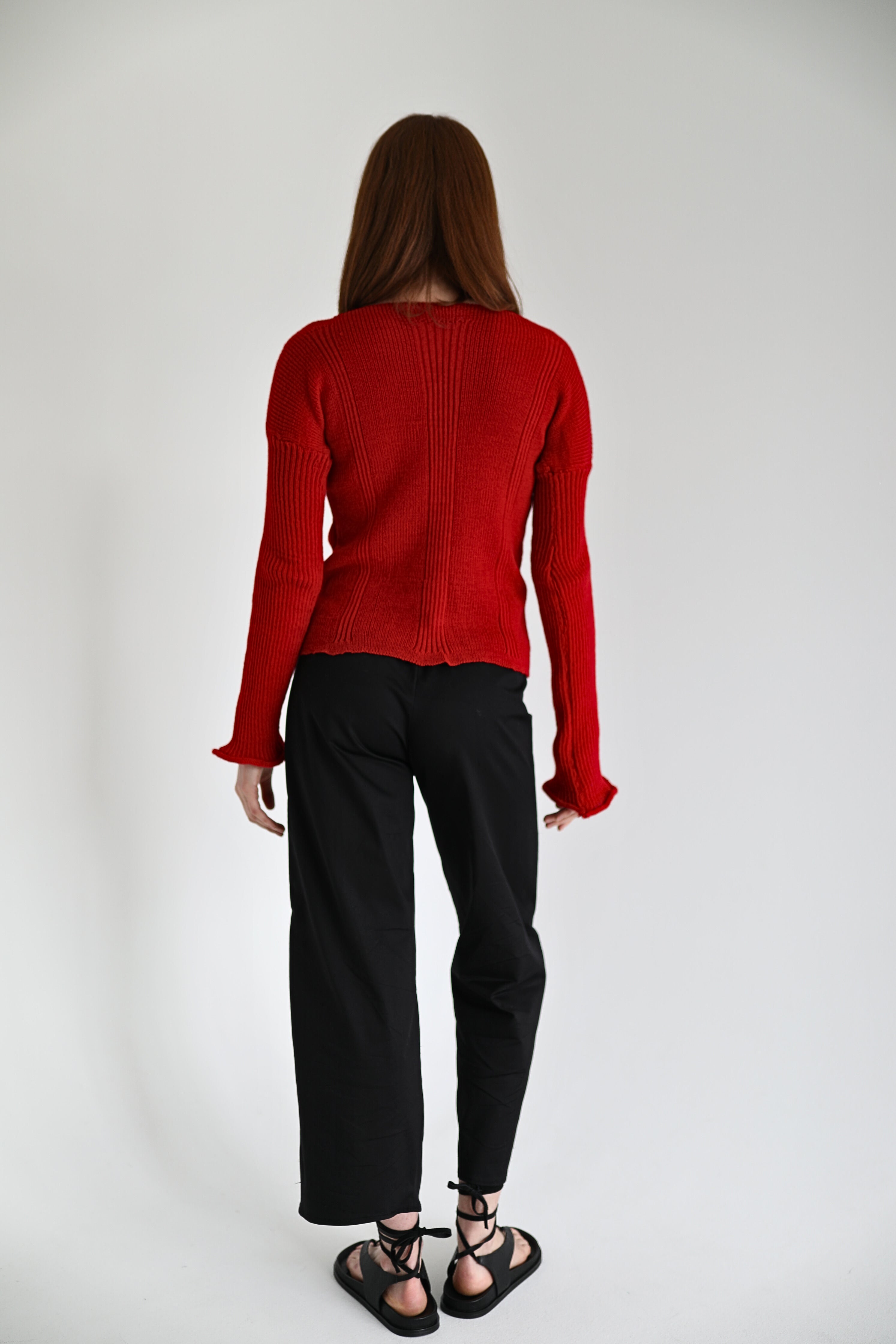 Clay long sleeve knit top in Rose