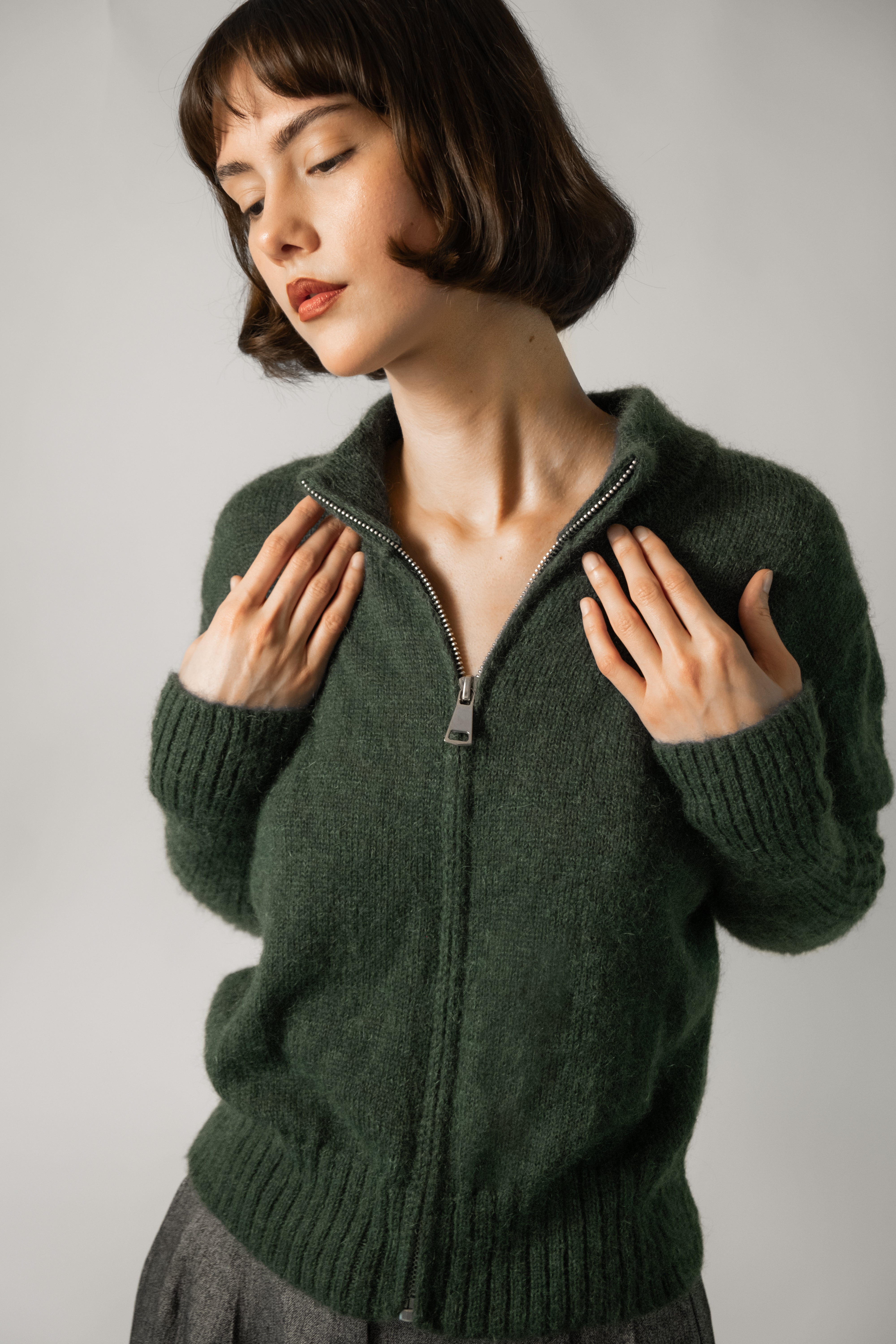 Mila cardigan forest green