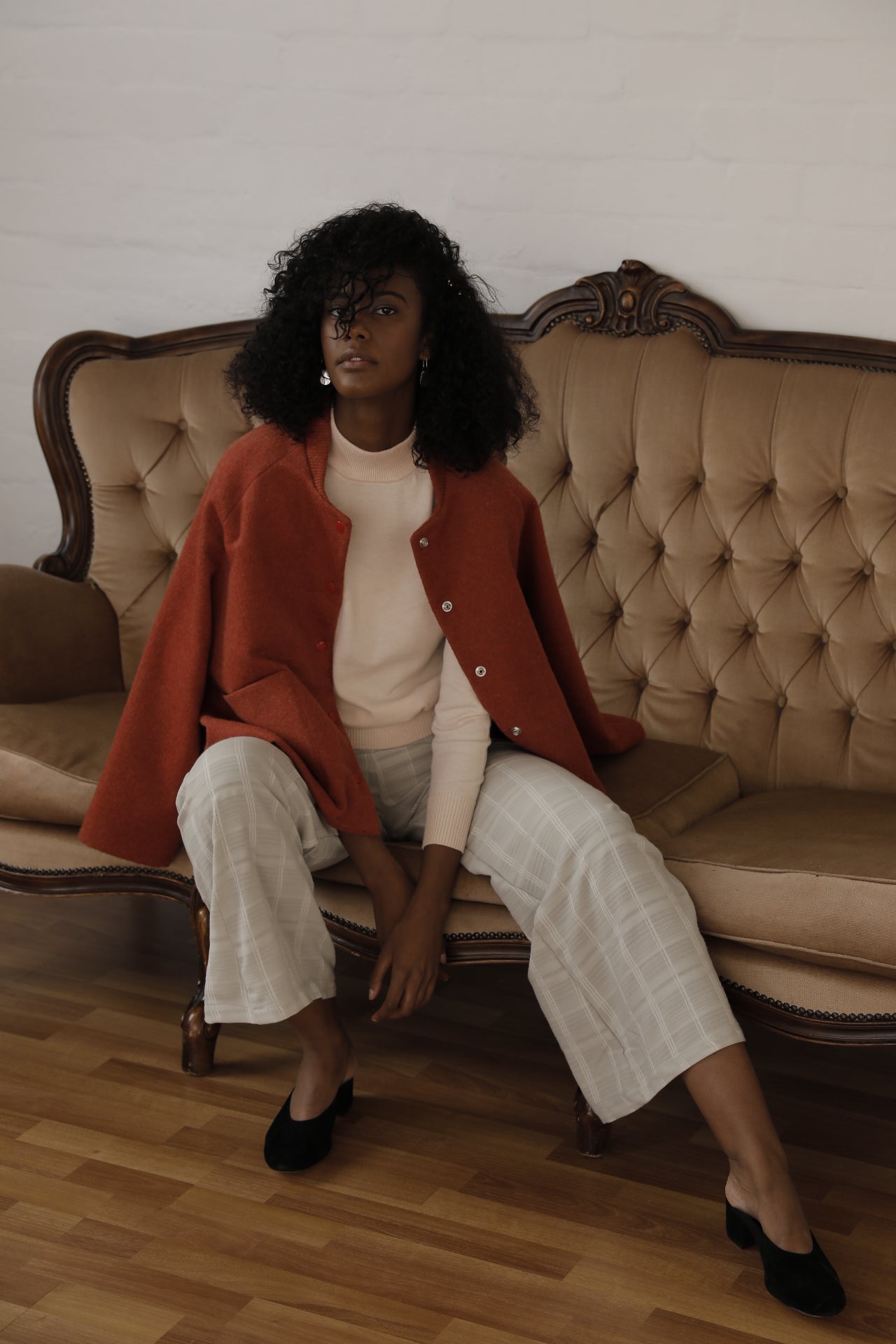 Kona wool Jacket in burnt orange