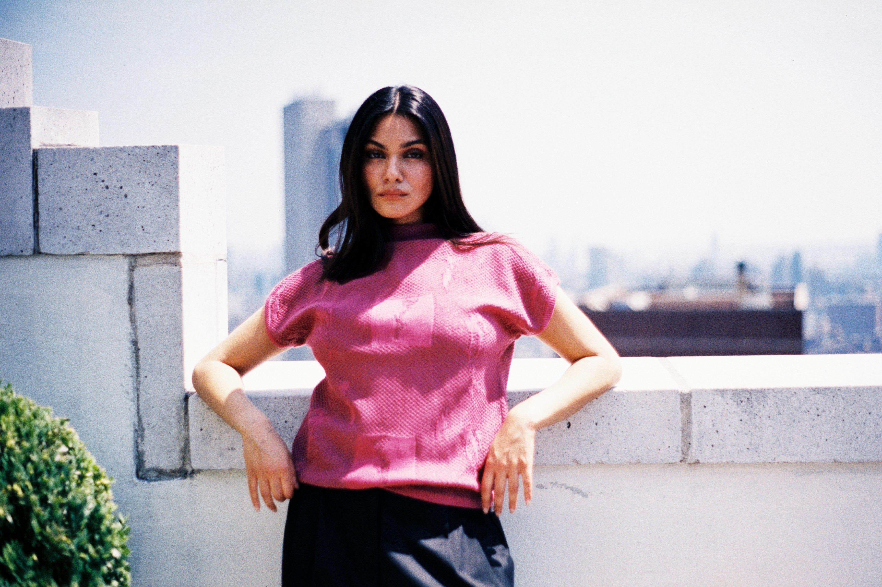 Fauna knit top in rose
