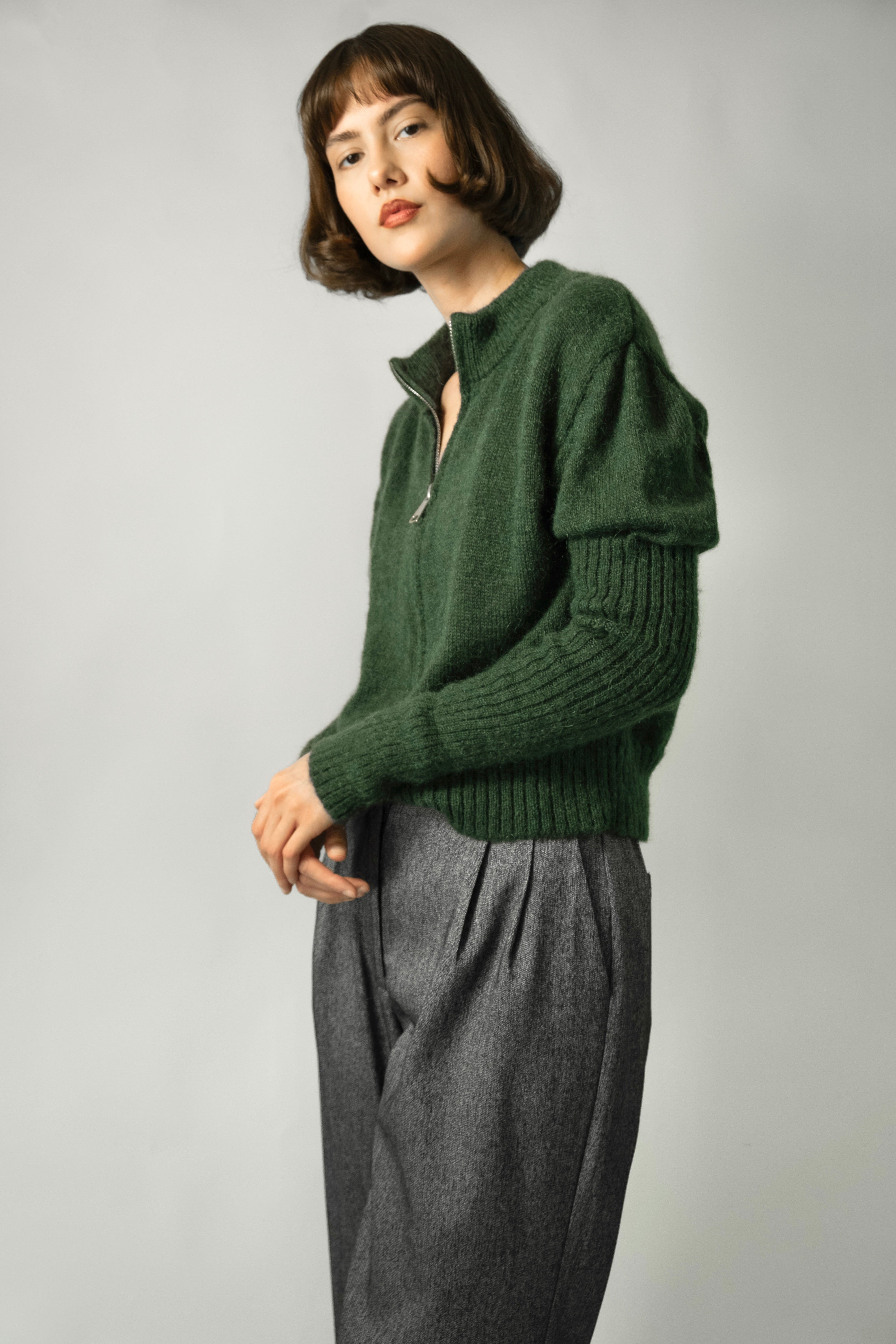 Mila cardigan forest green