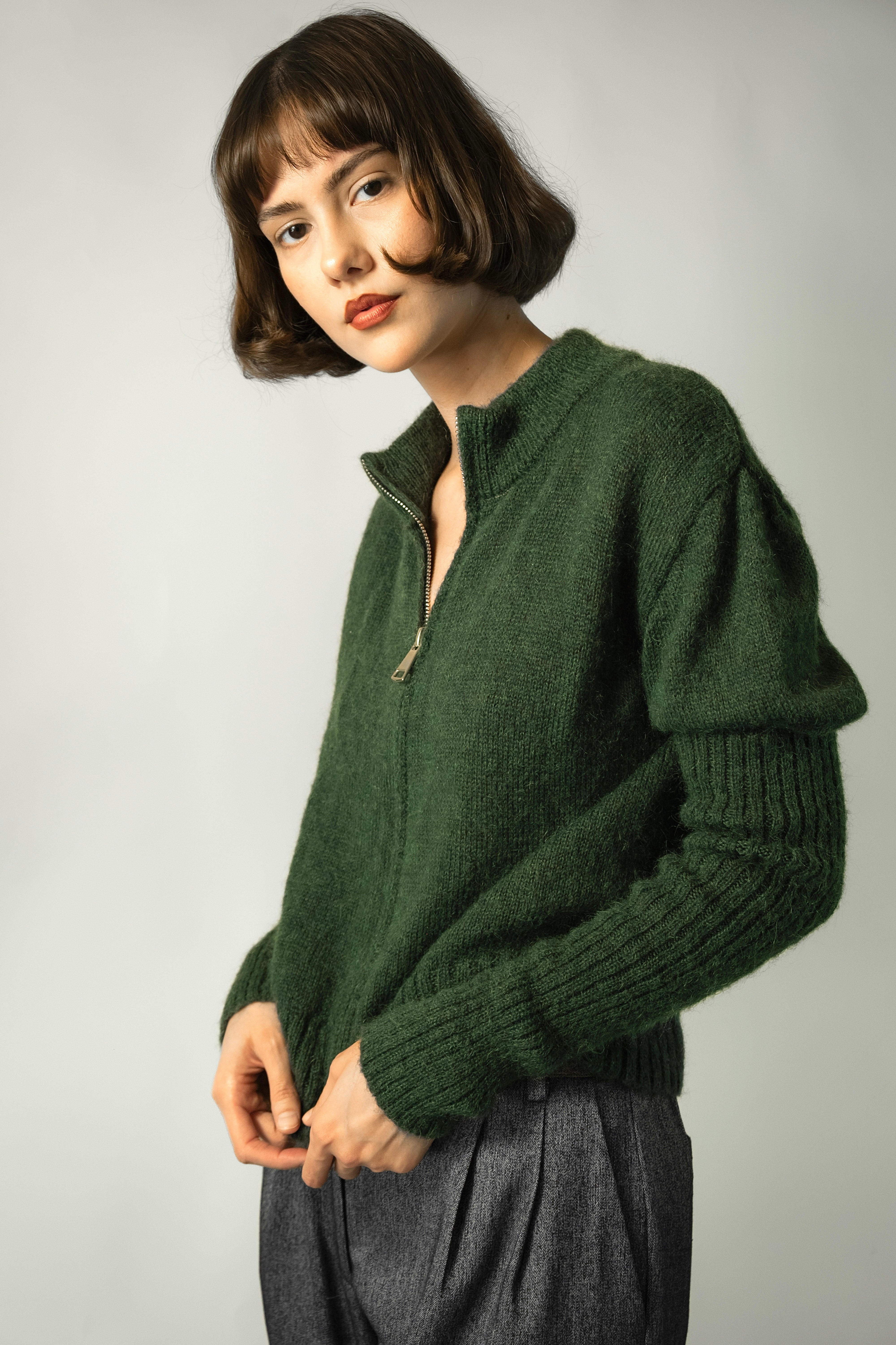 Mila cardigan forest green