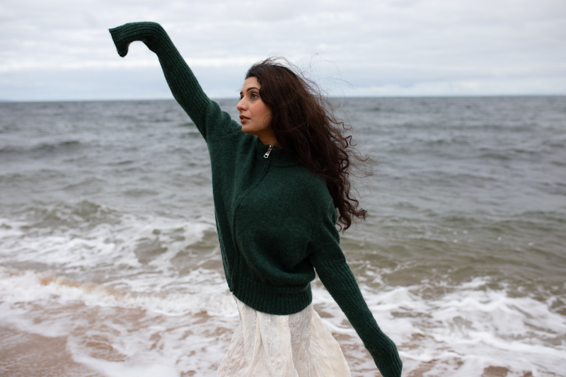Mila cardigan forest green