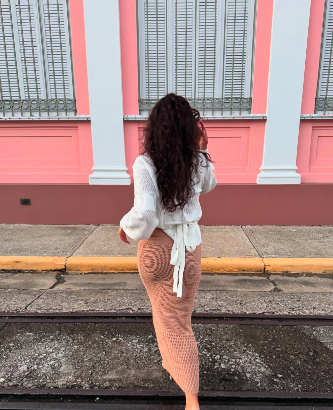 Flora wrap knit top