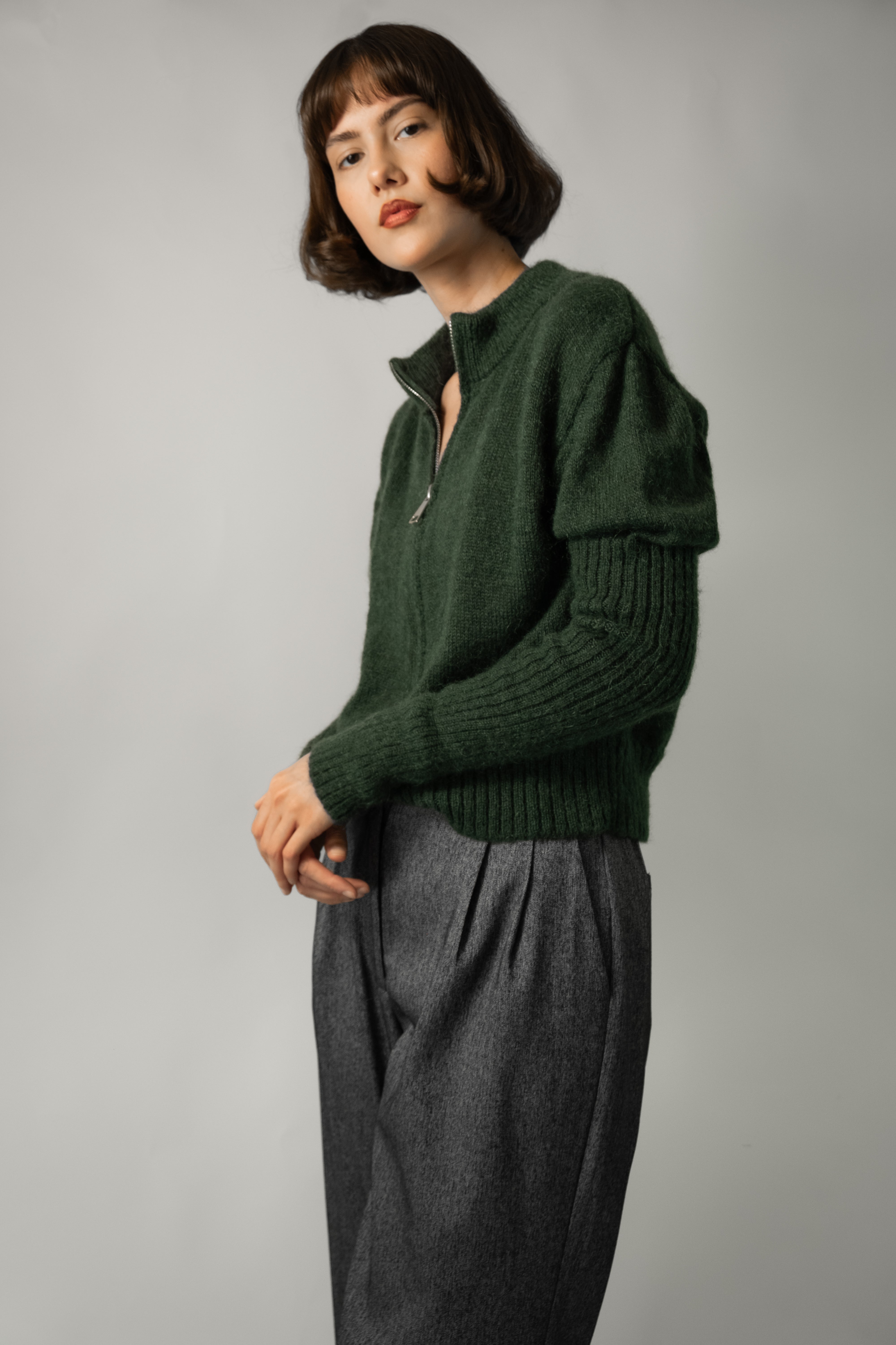 Mila cardigan in Forest Green