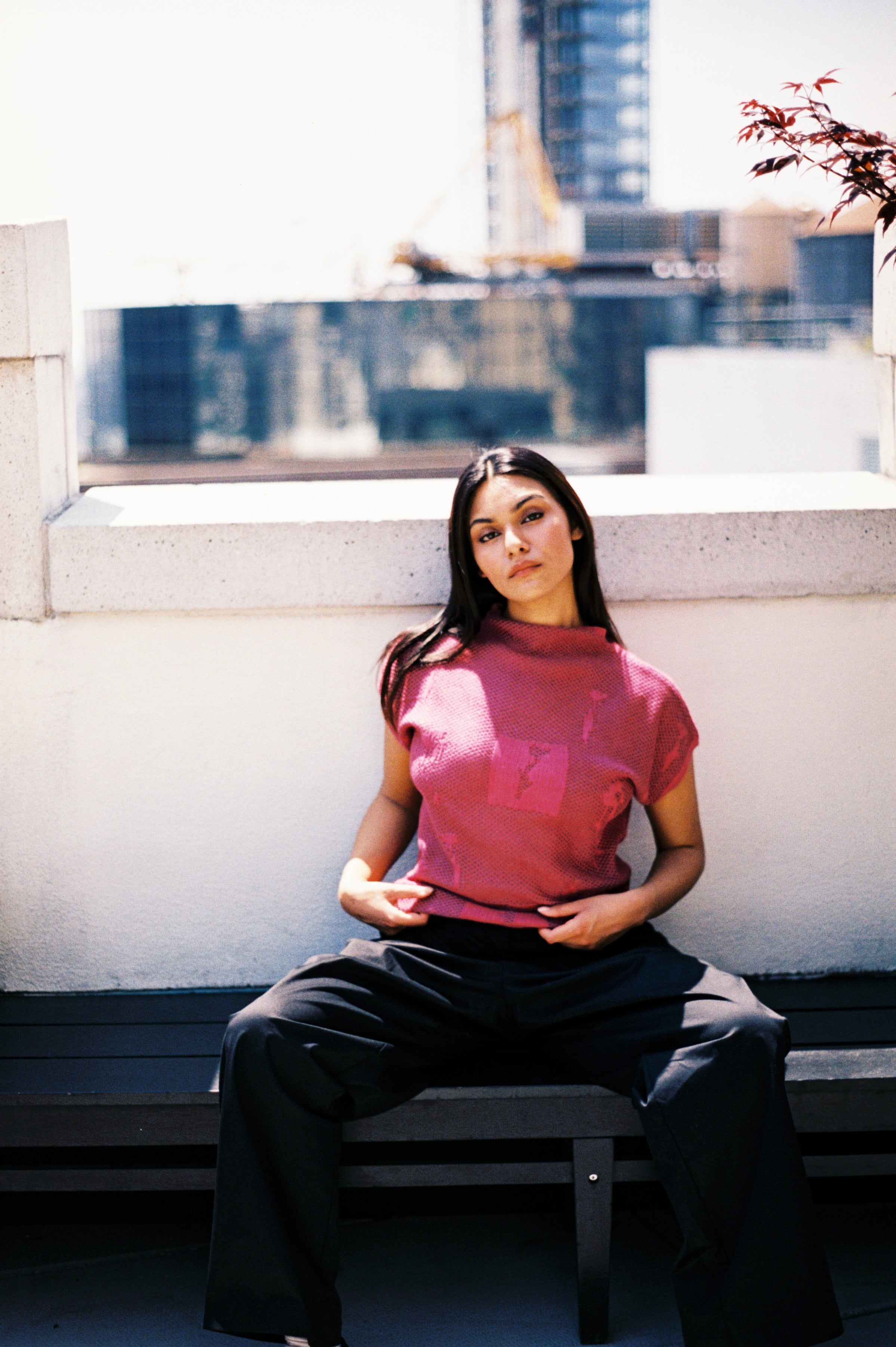 Fauna knit top in rose