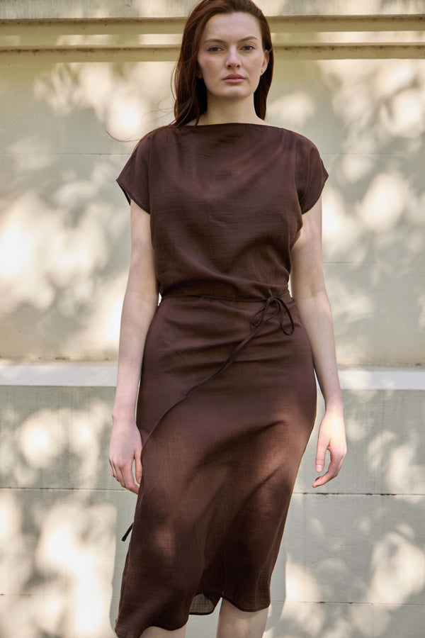 Rema dress in Brown Cotton