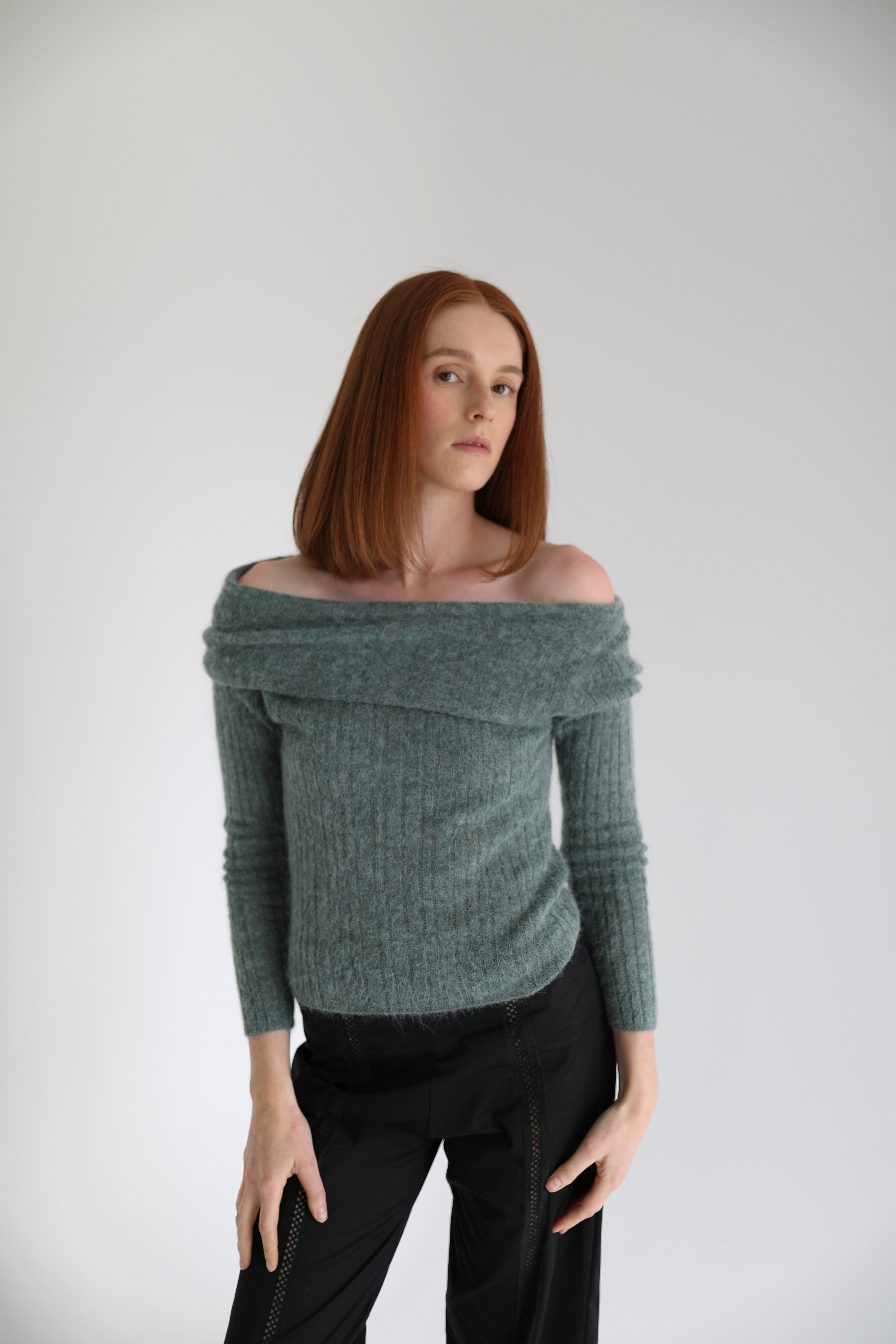 Air Knit Top in forest green