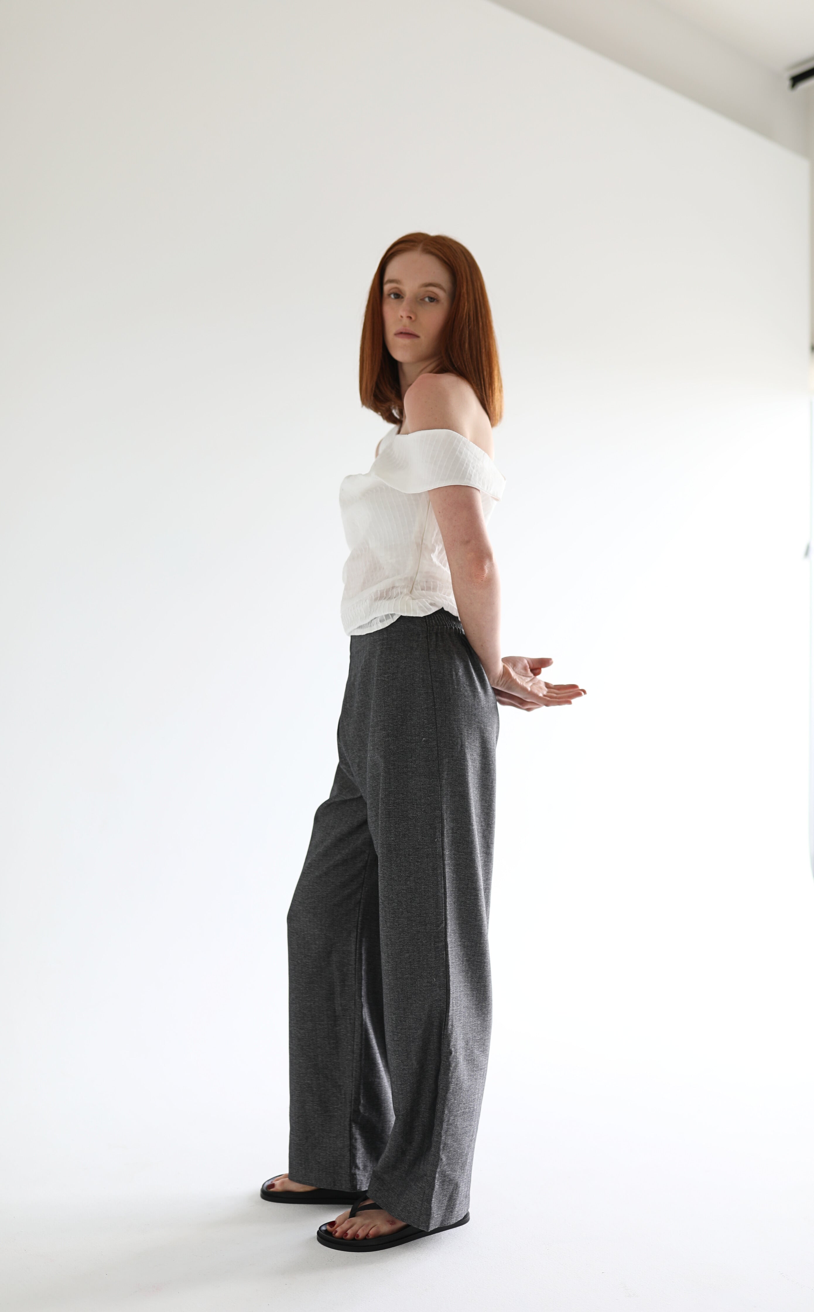 bally pant in herringbone