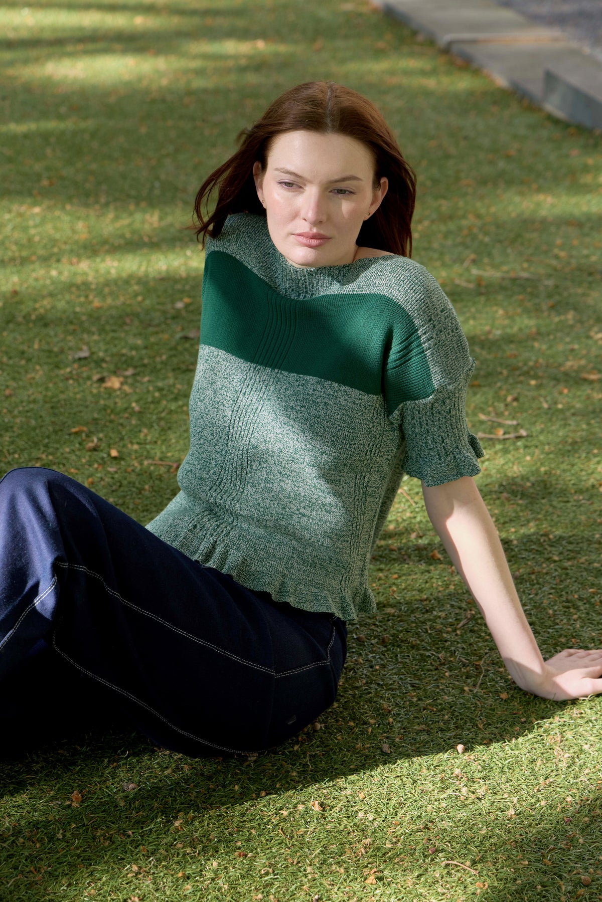 Clay knit top in green (pre-order)