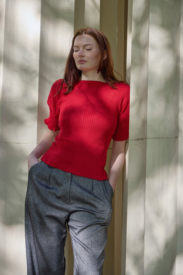 Clay knit top in Rose