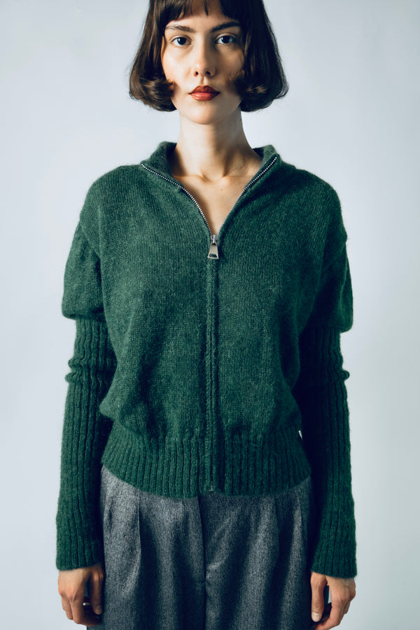 Mila cardigan green | Alpaca blend