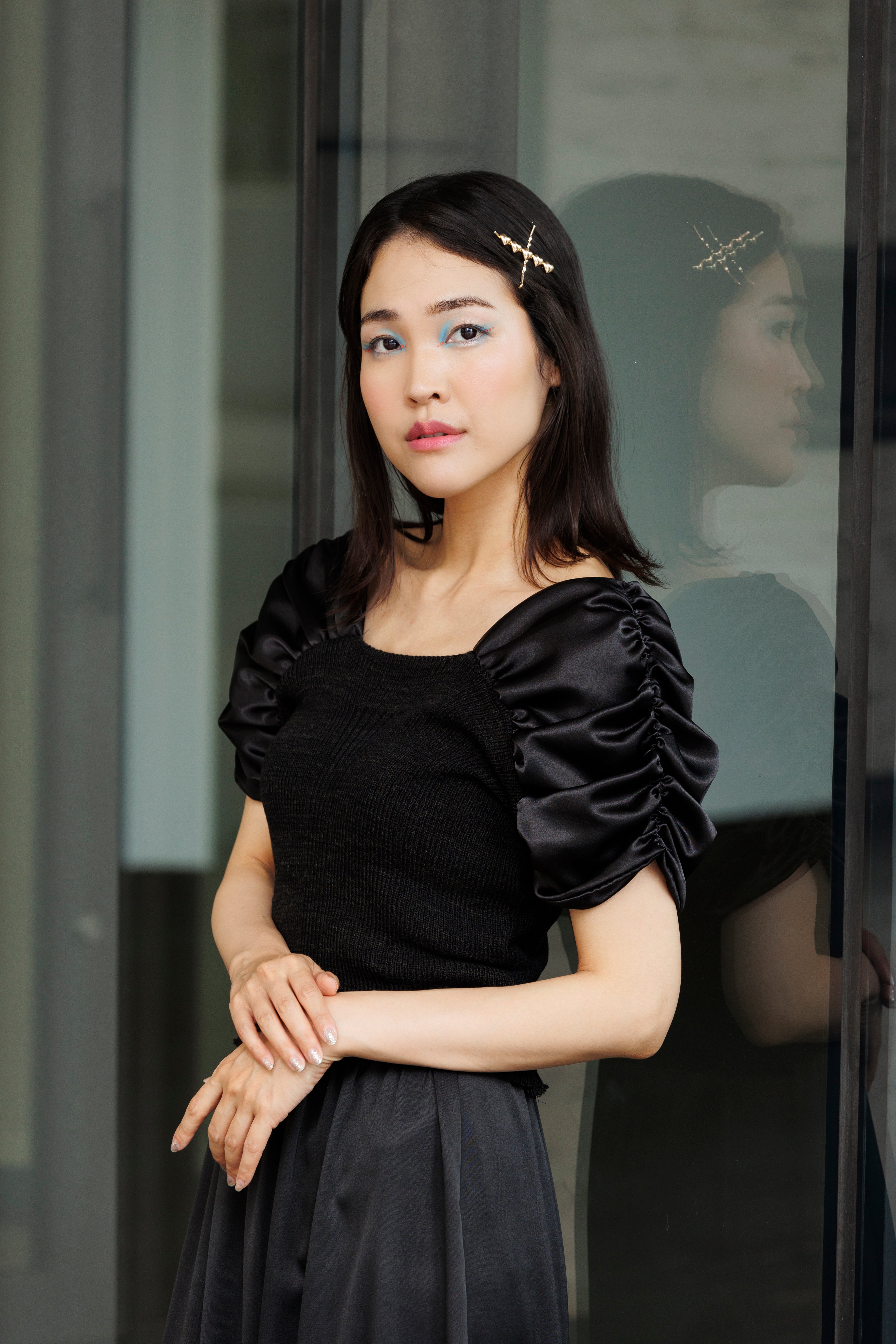 Lana ruffle sleeve knit