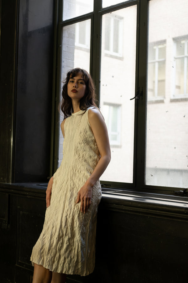 Joni textured ivory dress