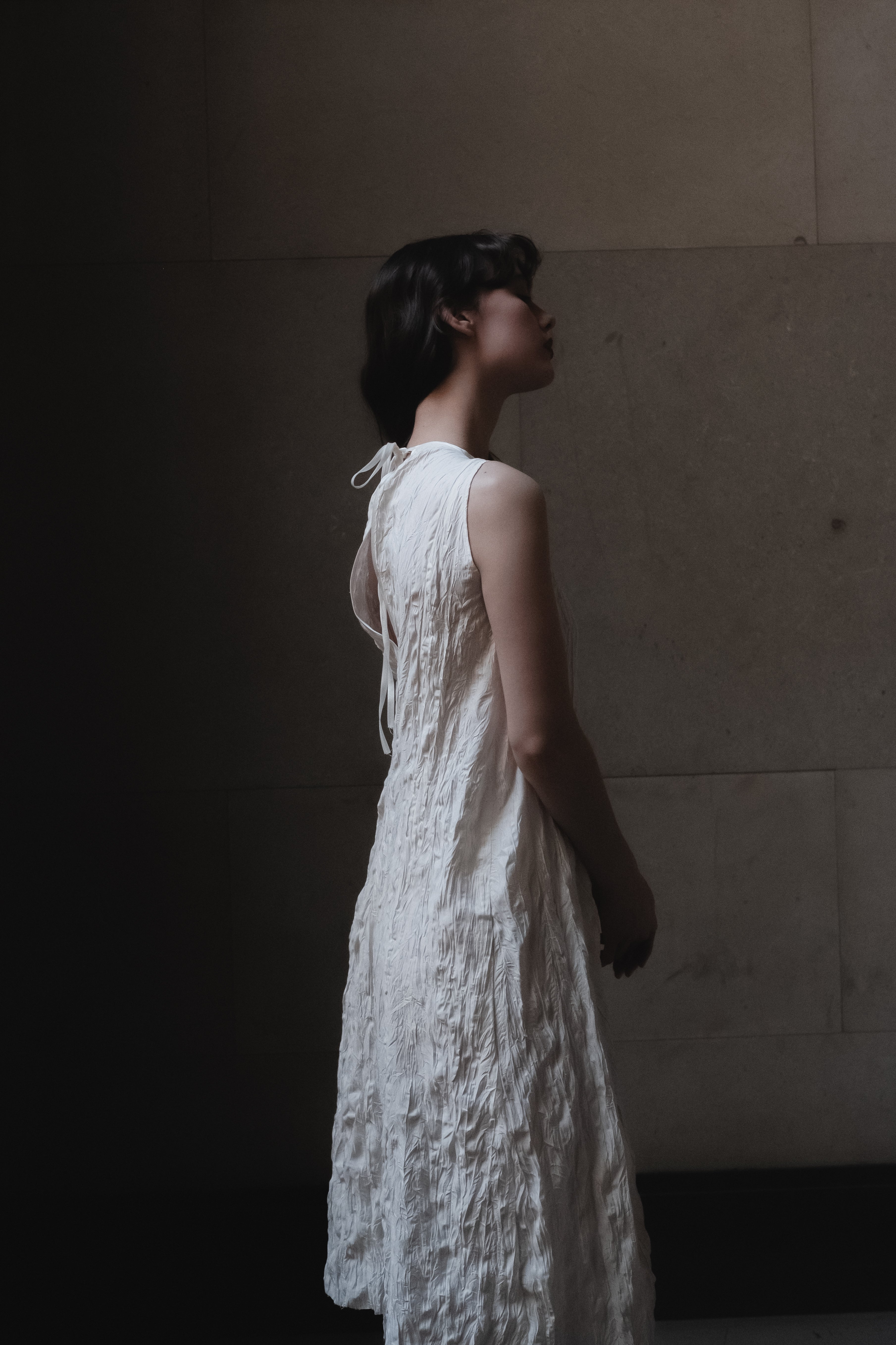 Joni textured ivory dress