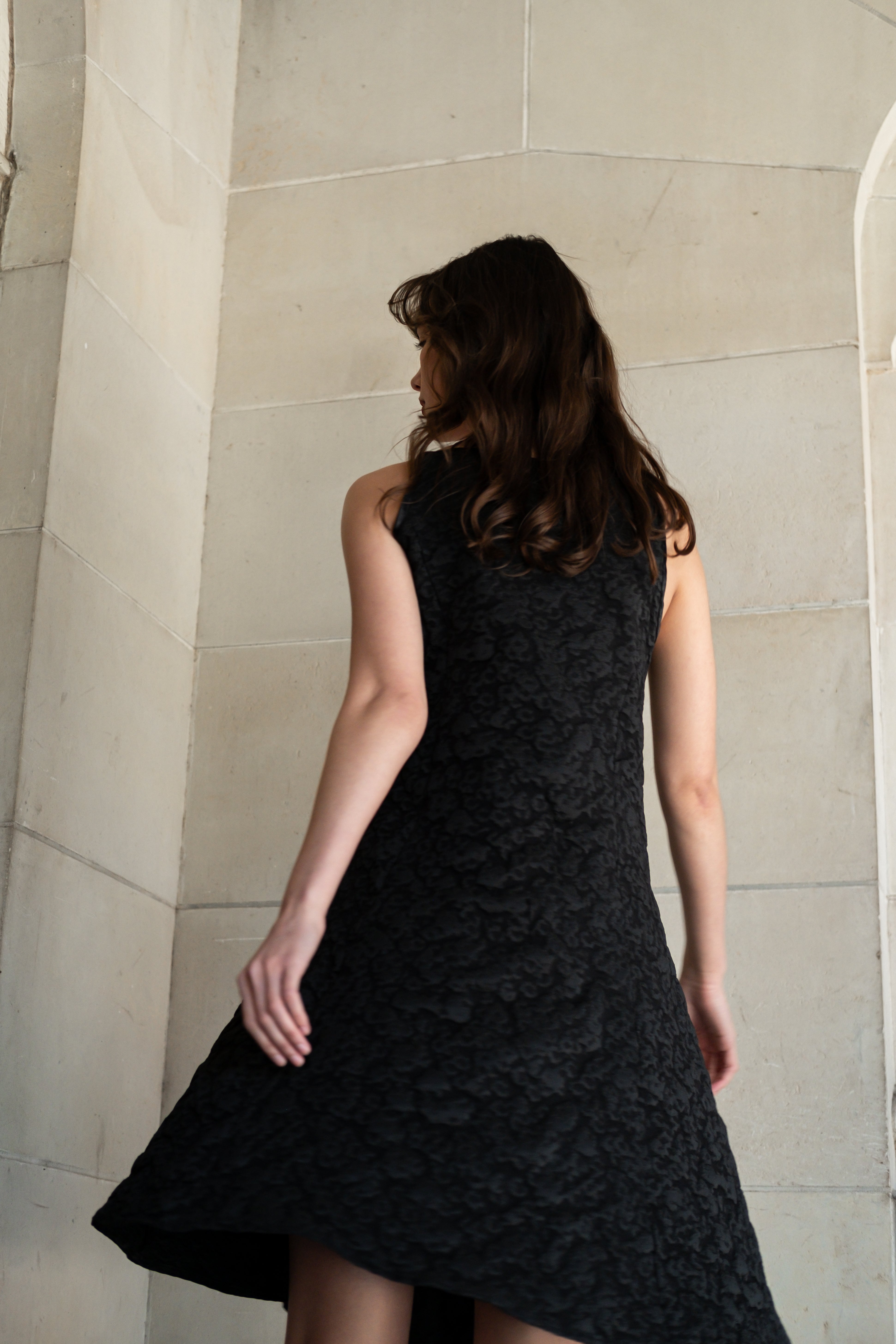 Bloom dress in textured jaquard