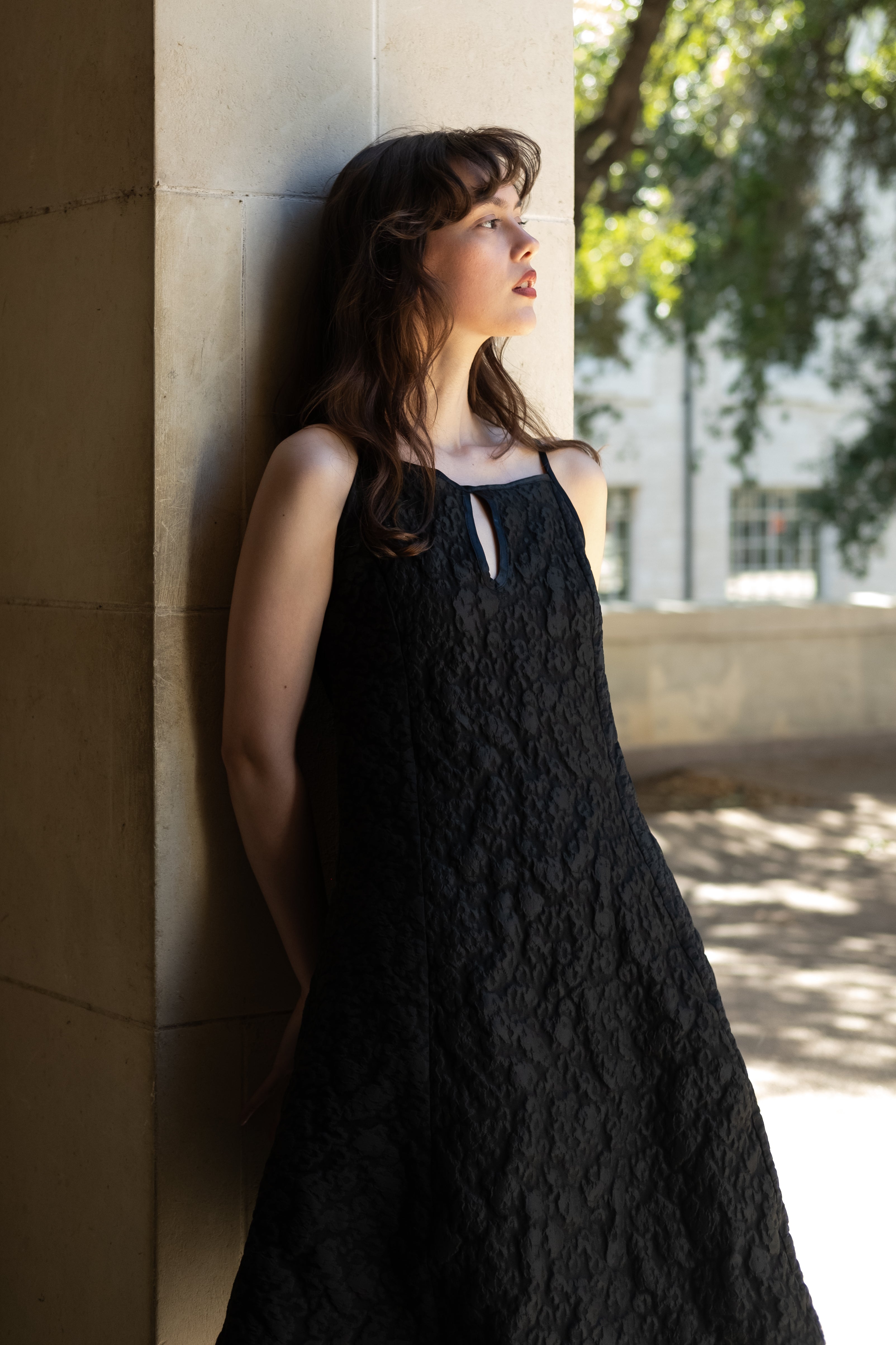 Bloom dress in textured jaquard