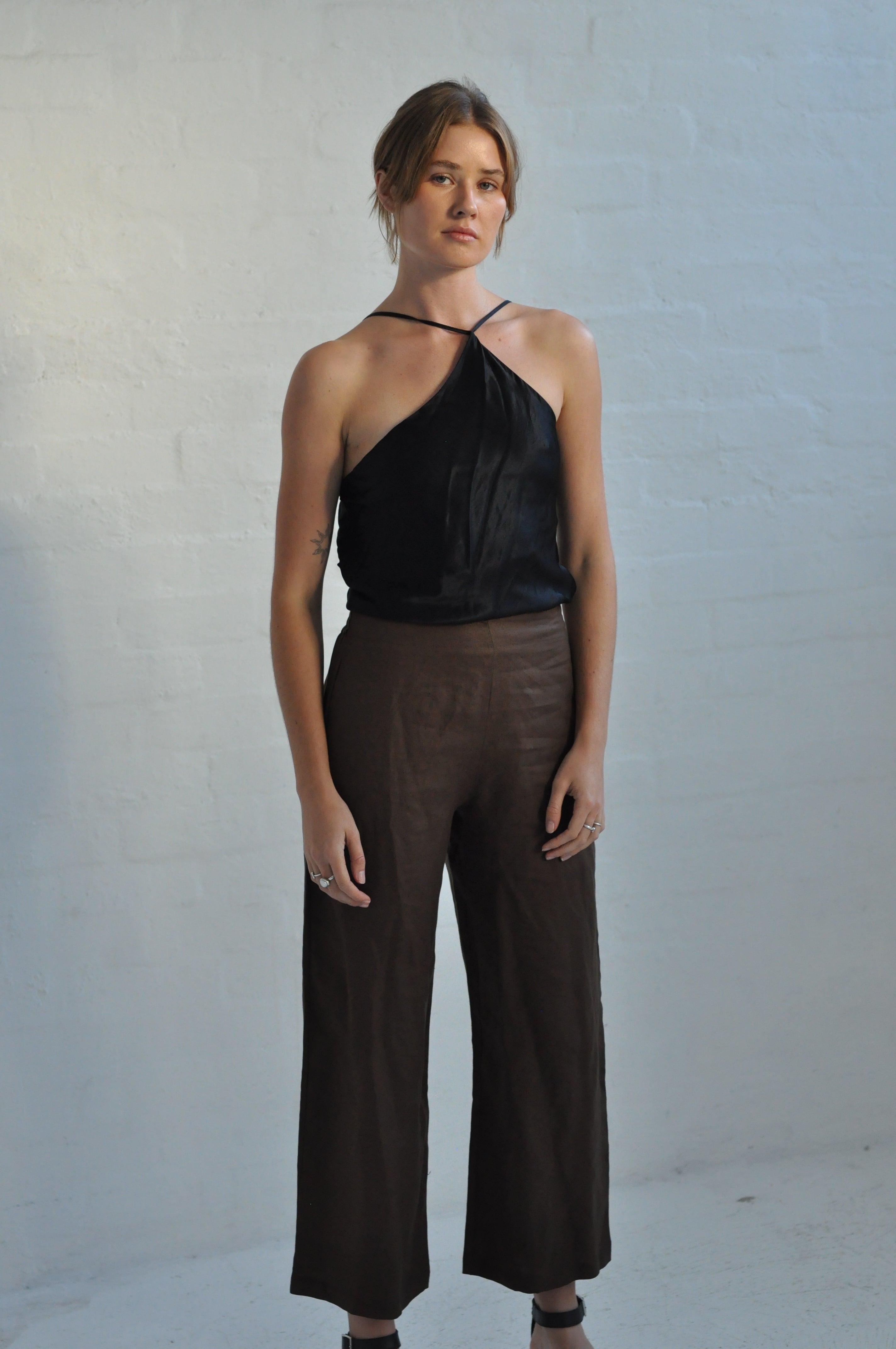 Pearl top in satin