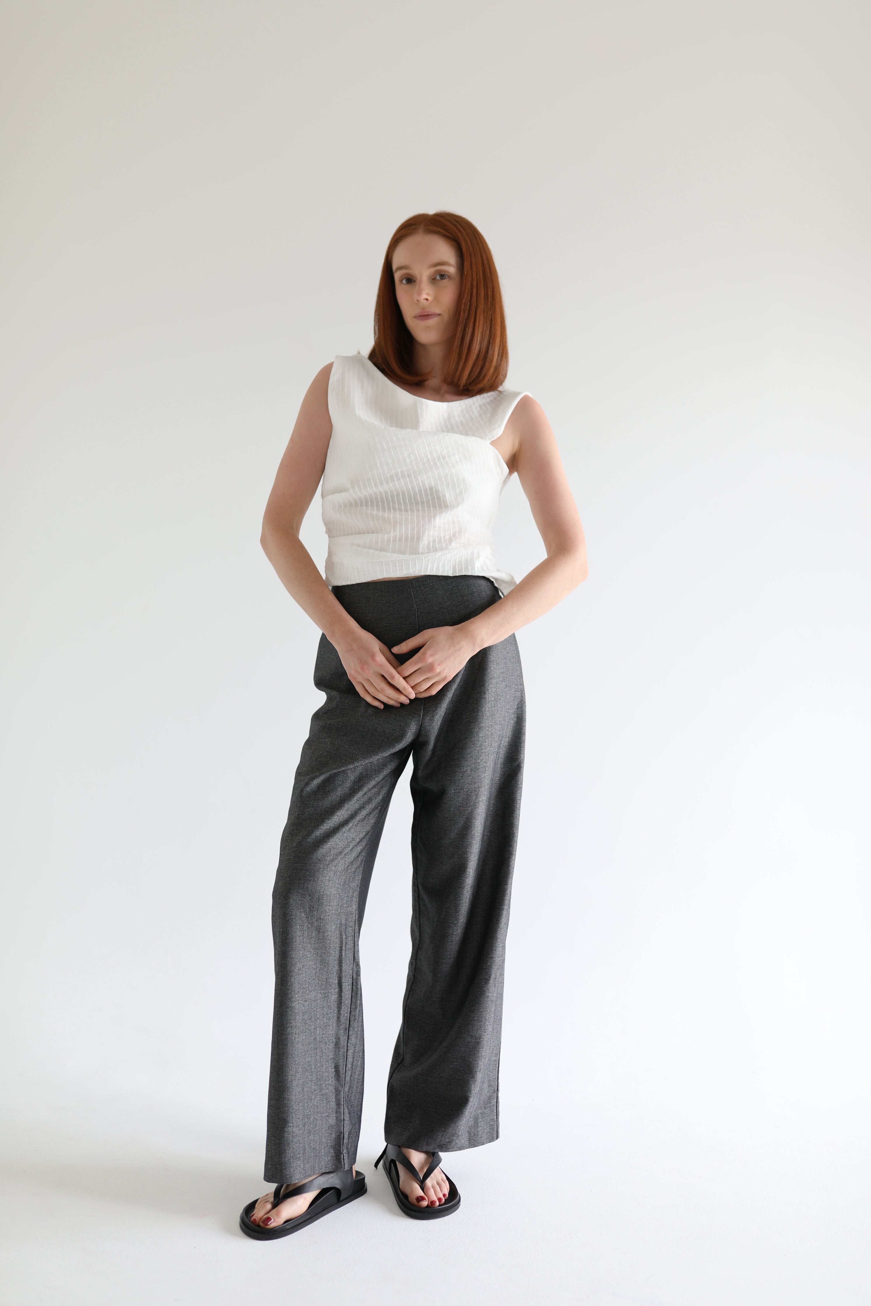 bally pant in herringbone