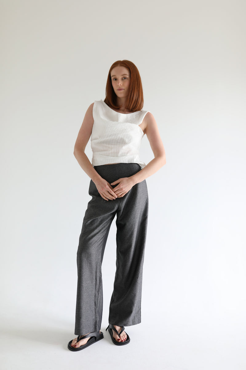 bally pant in herringbone