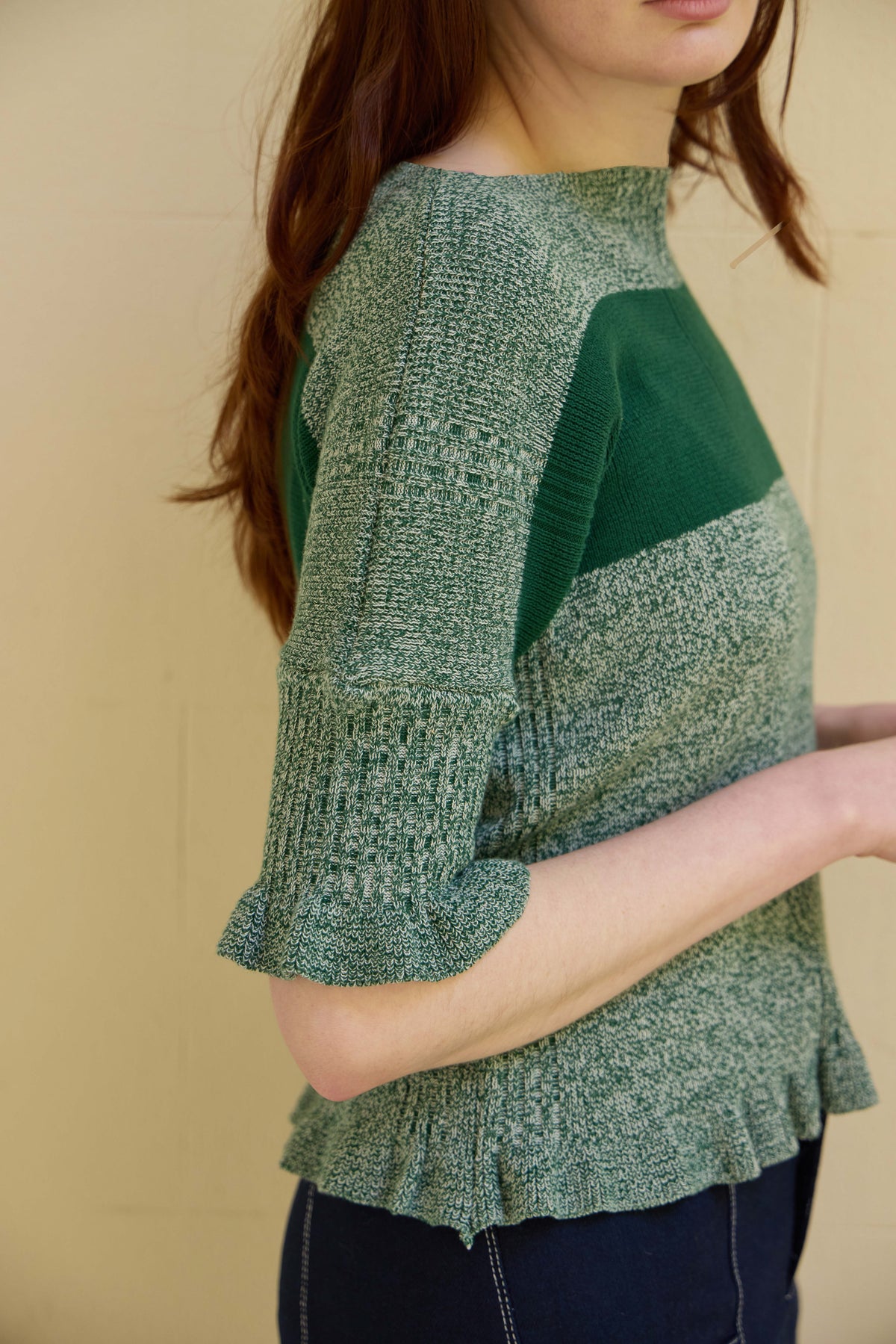 Clay knit top in green (pre-order)