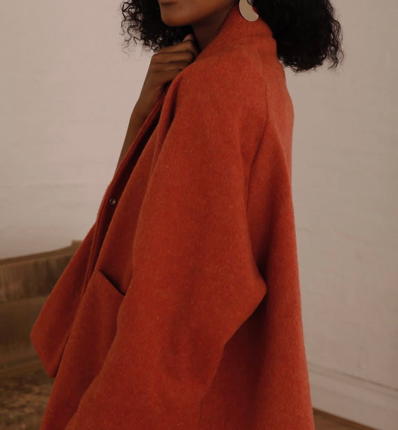 Kona wool Jacket in burnt orange