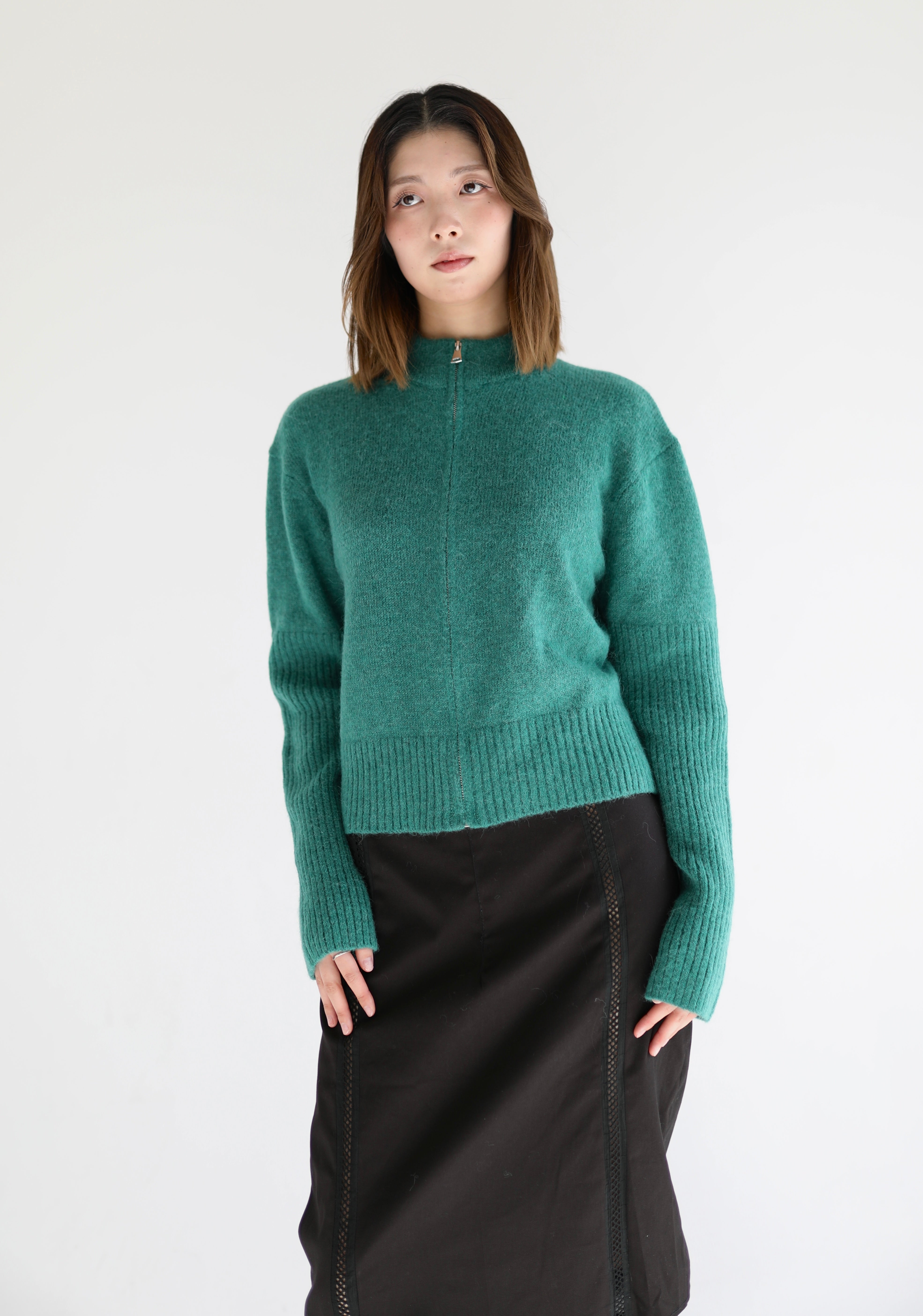 Mila cardigan green | Alpaca blend