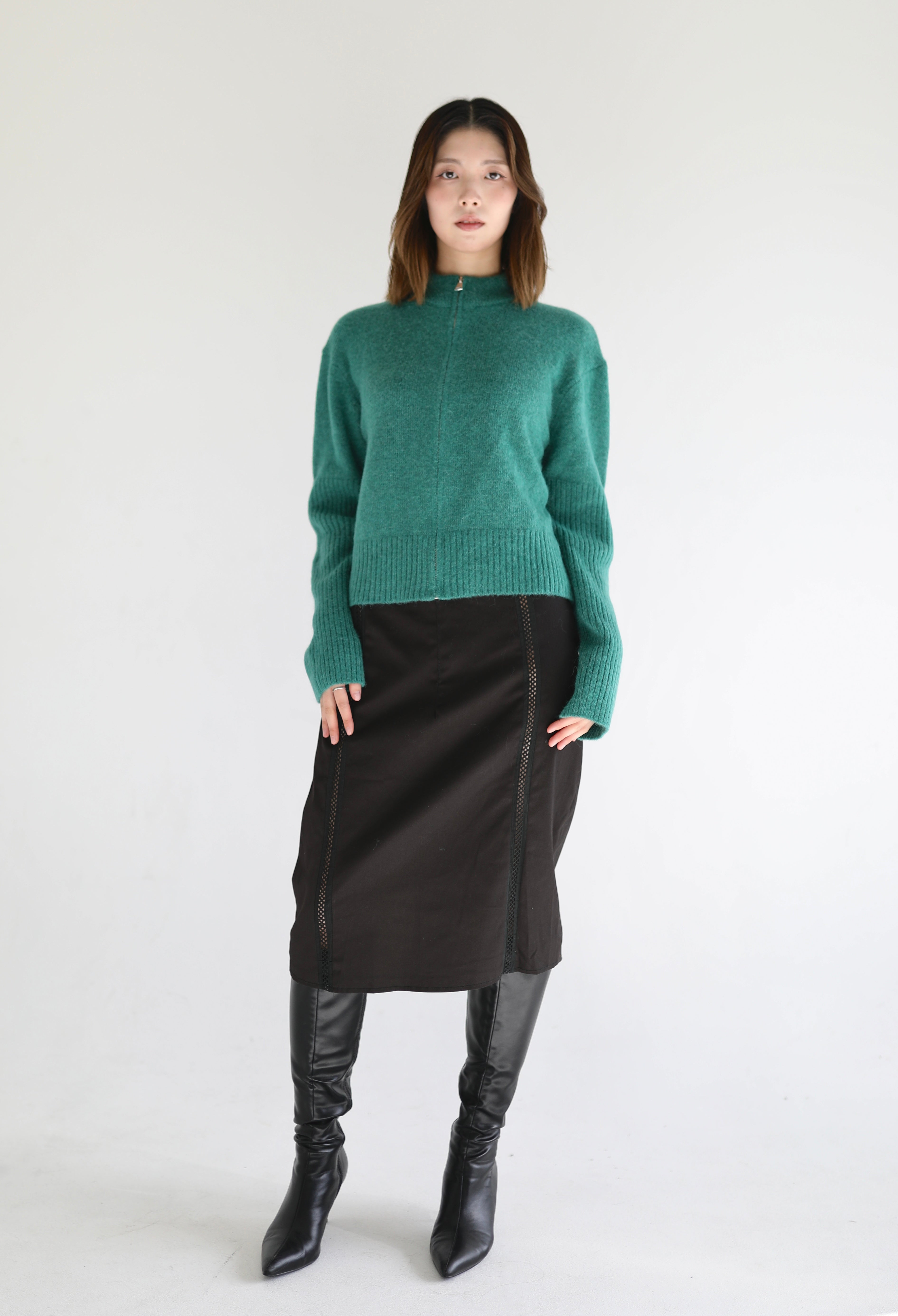Mila cardigan green | Alpaca blend