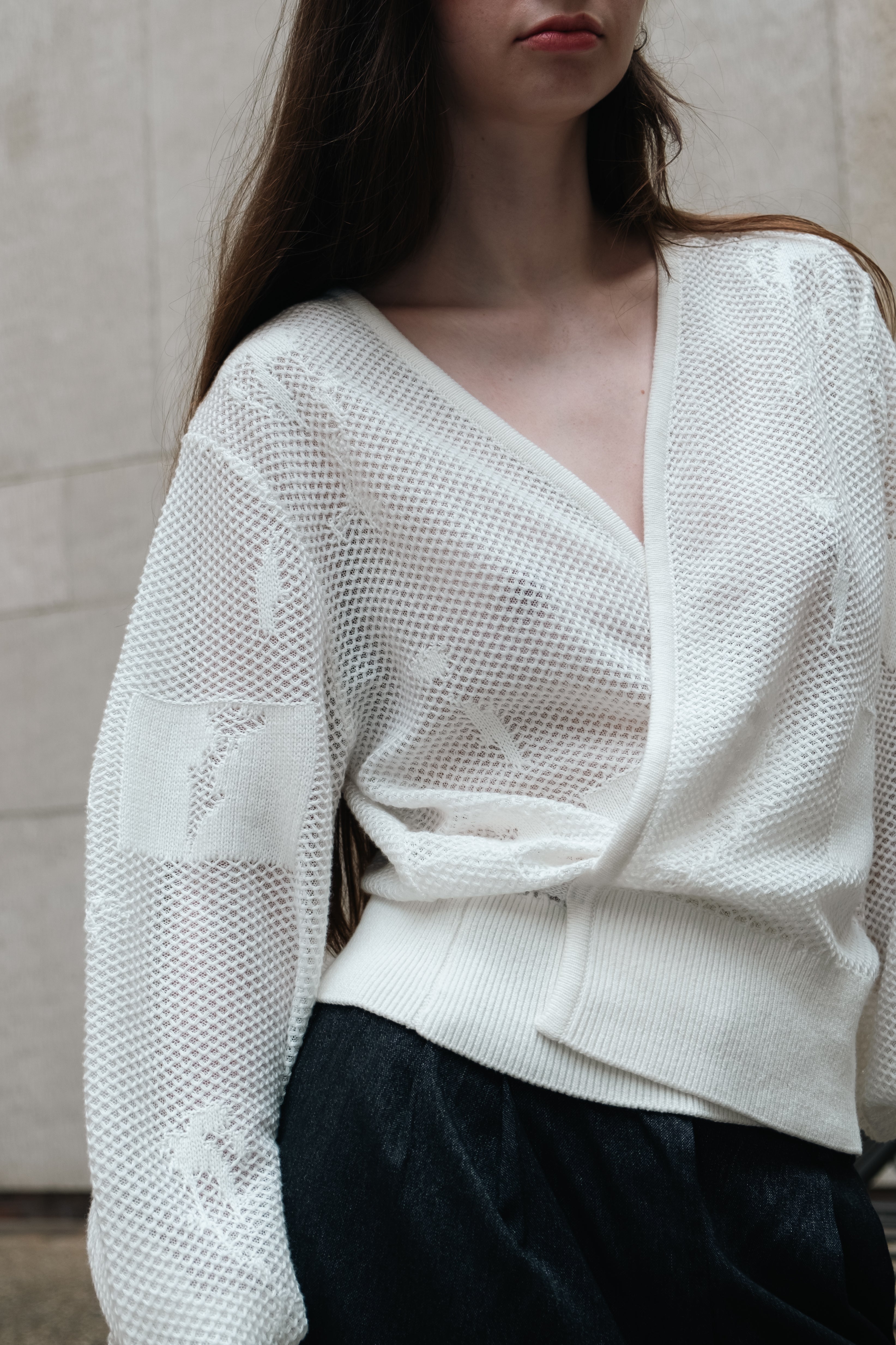 Flora wrap knit top