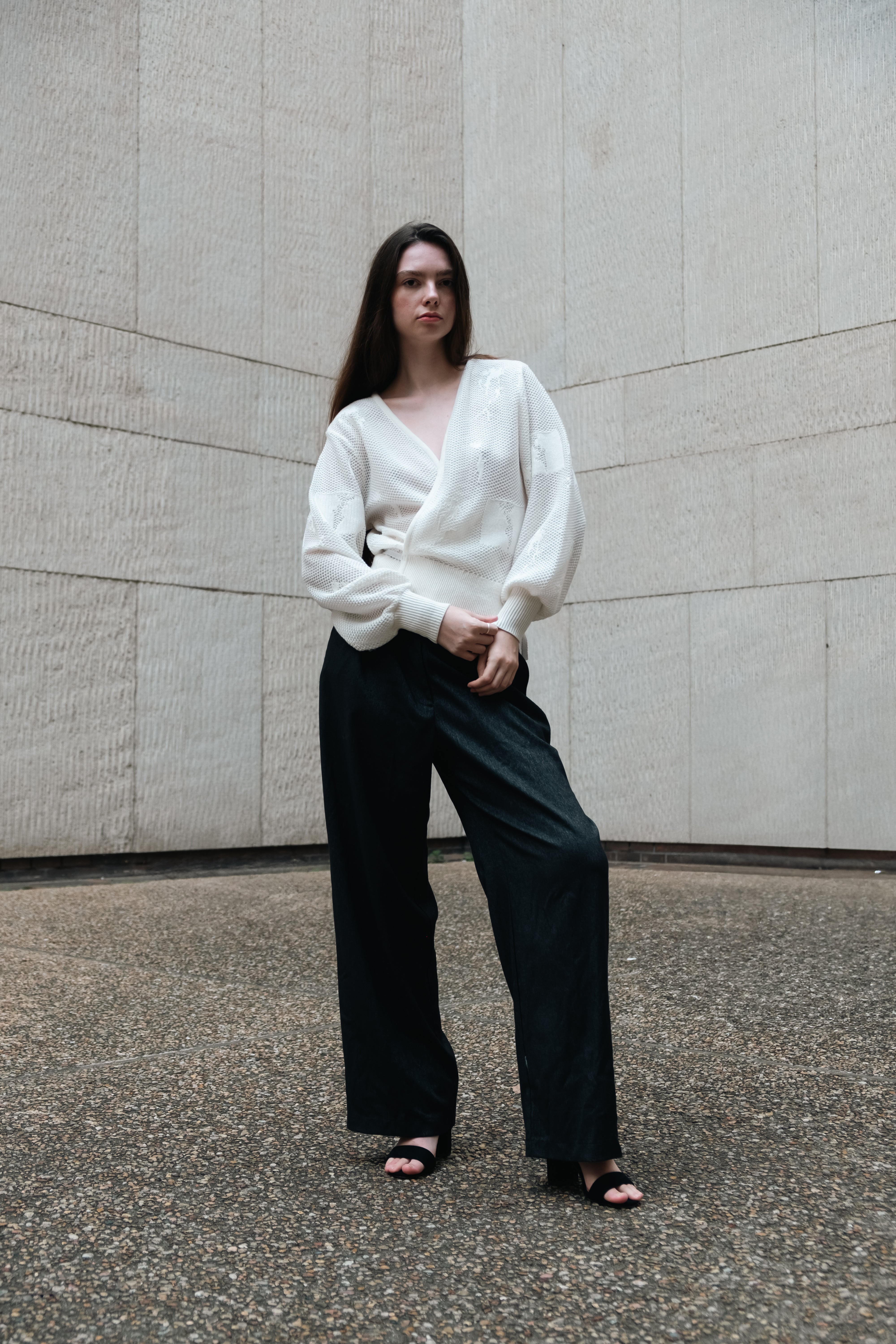 Flora wrap knit top