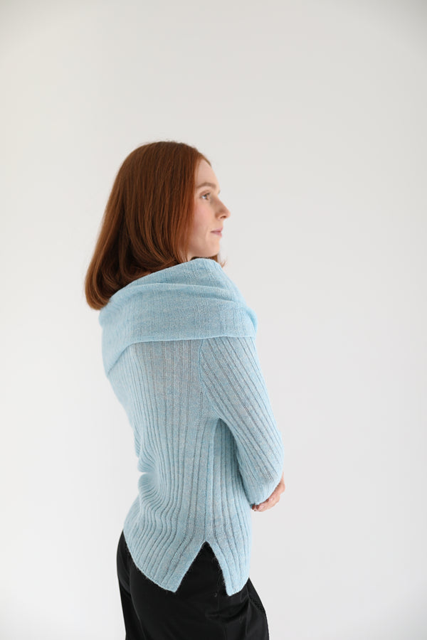 Air Knit Top in Baby Blue