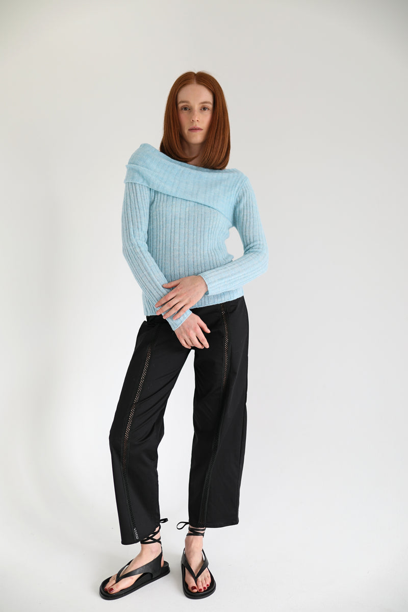 Air Knit Top in Baby Blue