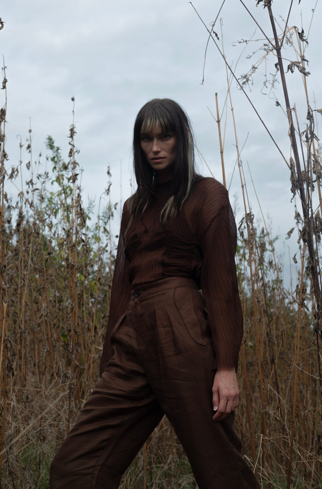 Sold out-Deta pleated top