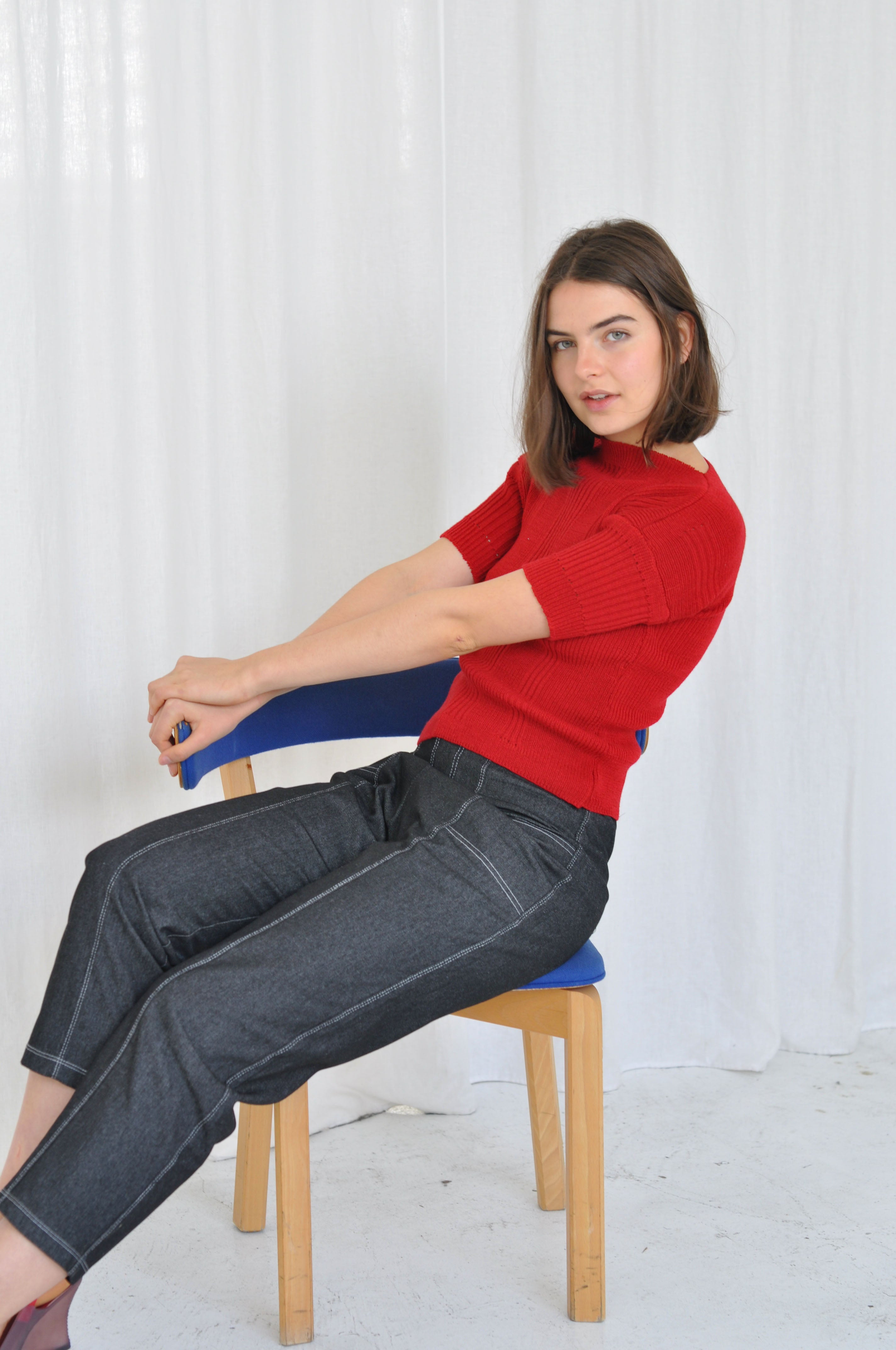 Clay knit top in Rose