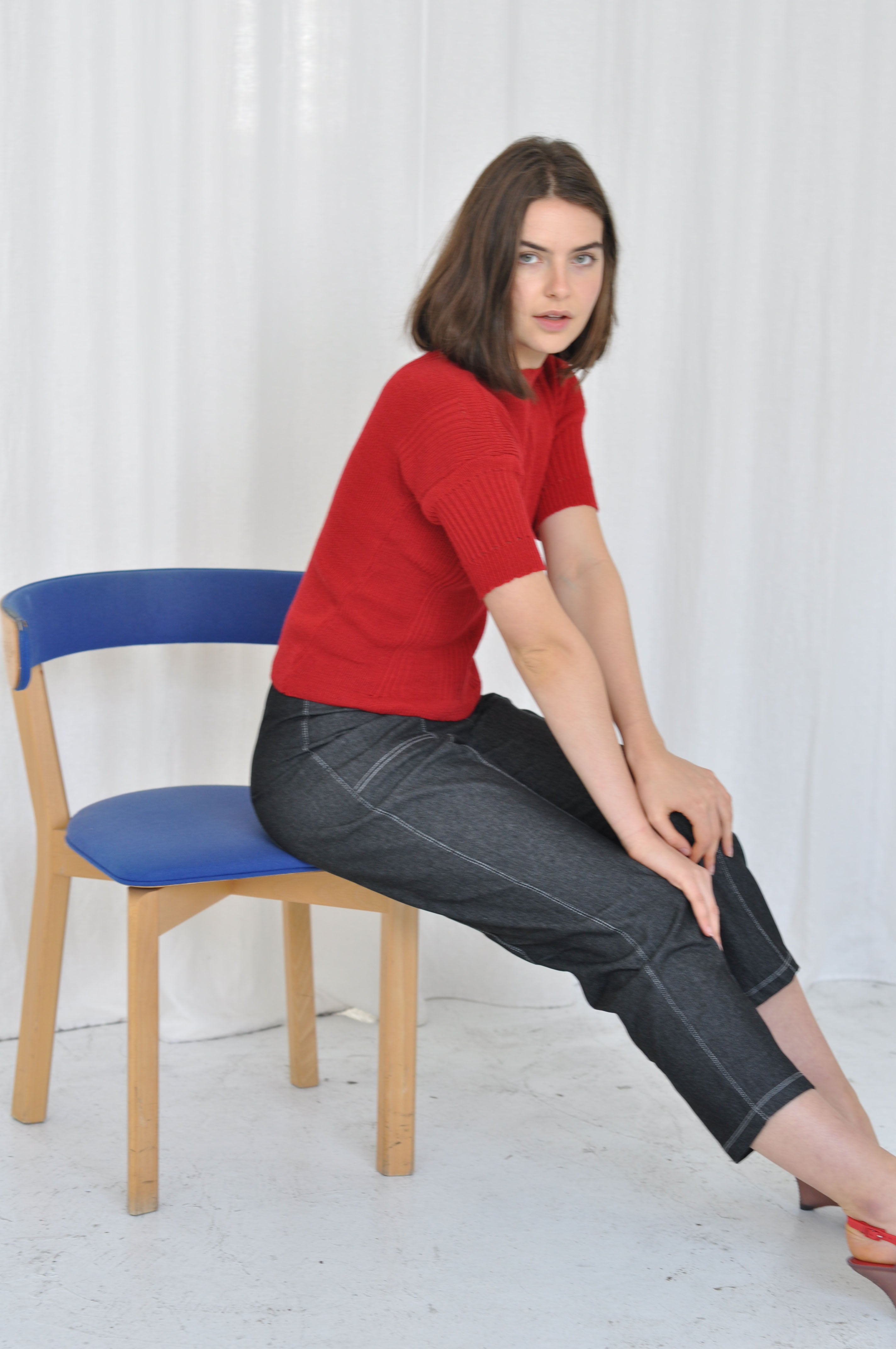Clay knit top in Rose